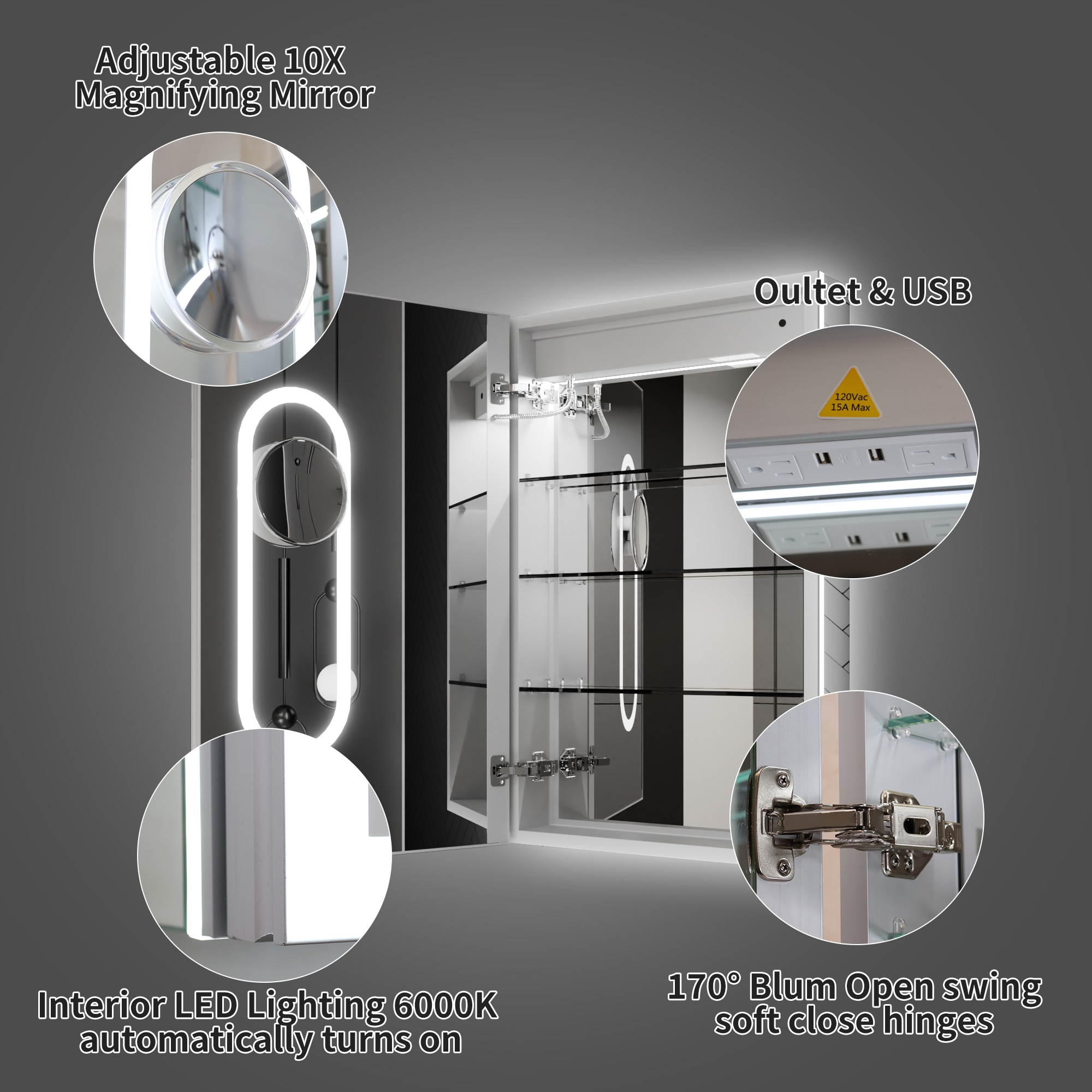 ExBrite W7MC2436L Bathroom-Medicine-Cabinets - View #6