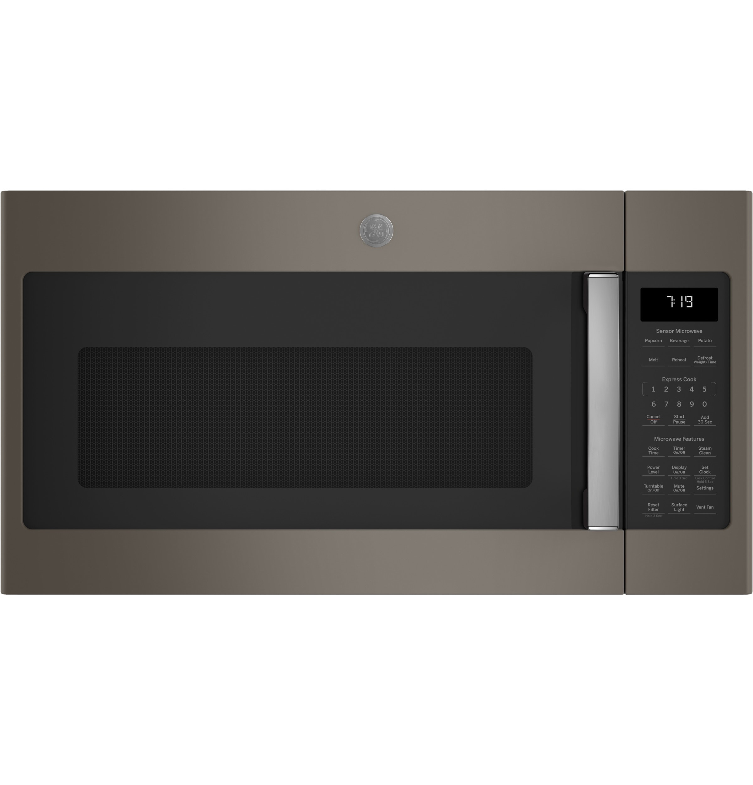 GE JVM7195EWES 1.9-cu ft 29.9-in Over-the-Range Microwave with Sensor Cooking ( Slate )