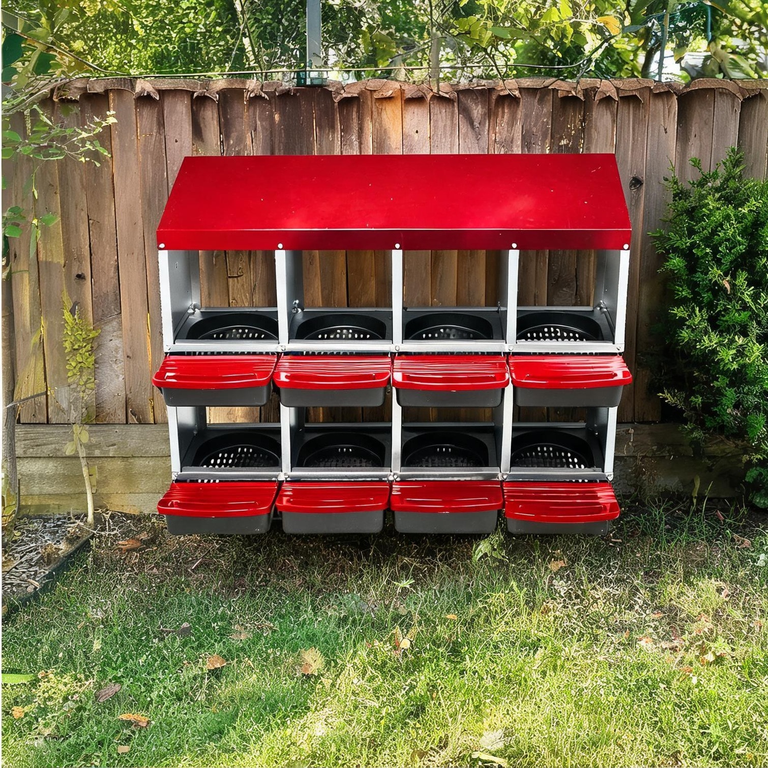Naturefalls Roll-Away Nesting Box with 8 Compartments Galvanized Steel ...