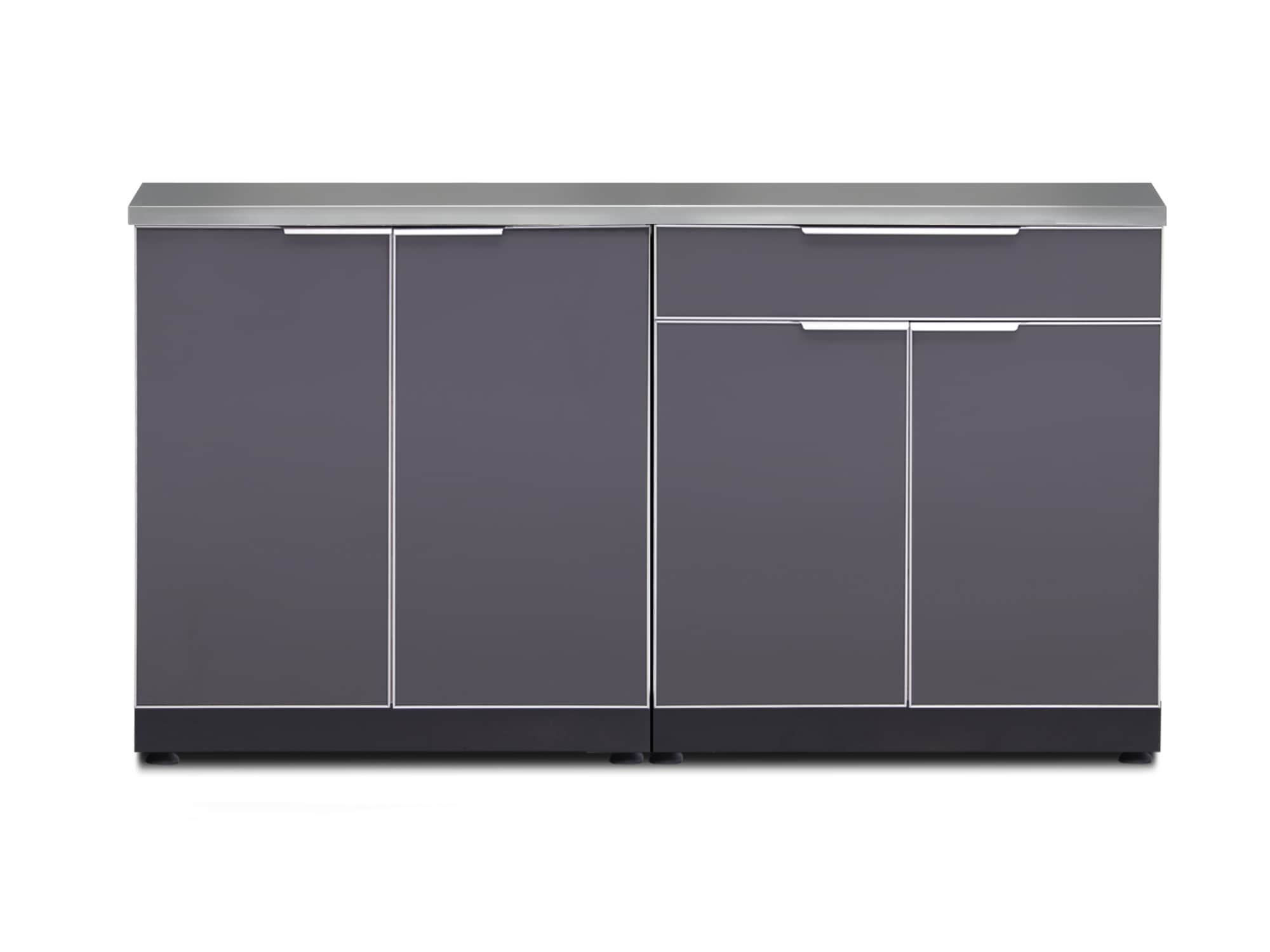 NewAge Products 65278 Aluminum 3 -Piece 64.0-in W x 24-in D x 35.5-in H Modular Outdoor Kitchen Cabinet