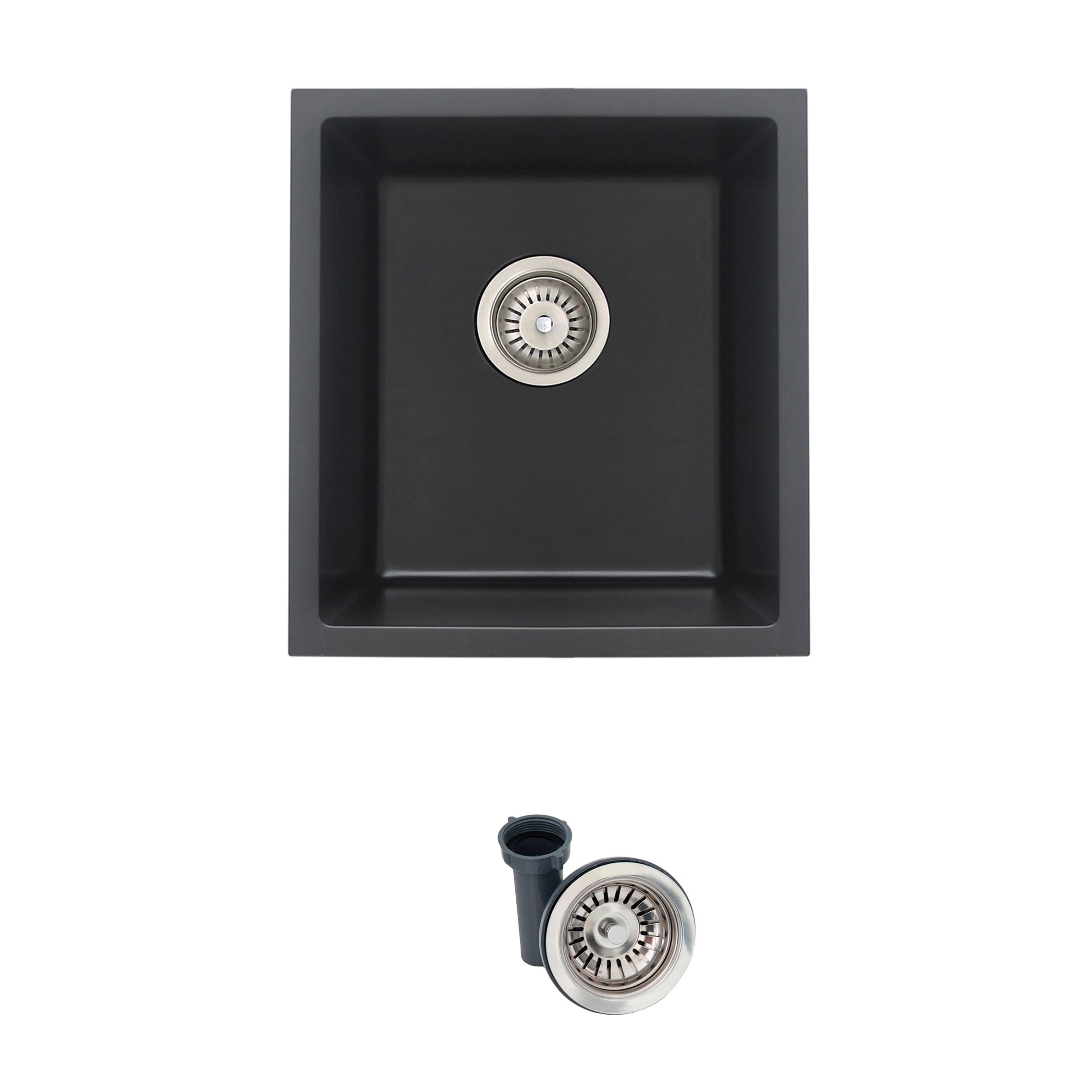 Stylish S-816N1 Drop-in or undermount 15.5-in x 17.5-in Composite Single bowl Kitchen Sink