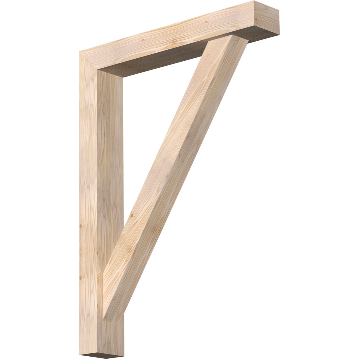 Ekena Millwork 1465060 Traditional Block Smooth Bracket with Offset Brace 5-1/2-in x 32-in x 44-in Douglas fir Brown Wood Standard bracket