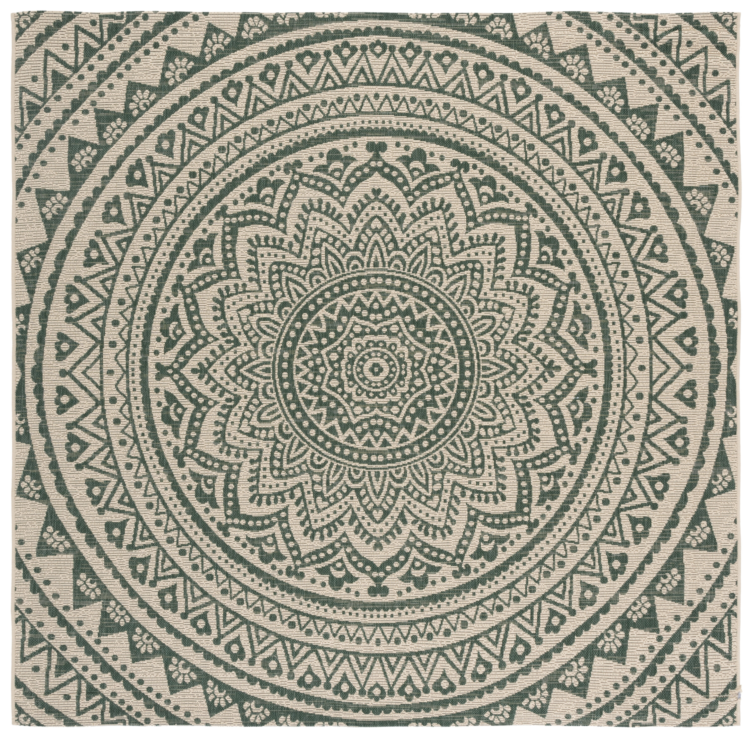 Safavieh - Courtyard  Cy6734-32212 Beige D. Green 7 X 7 Area Rug