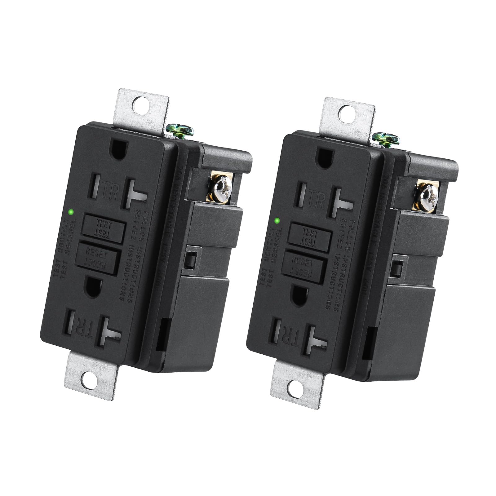 Oyezvary 2 Pack 20 Amp Generator GFCI Outlet 125V Industrial Grade Ground Fault Circuit Interrupter for Machinery and Portable Generators Oil #LOZ0819O019