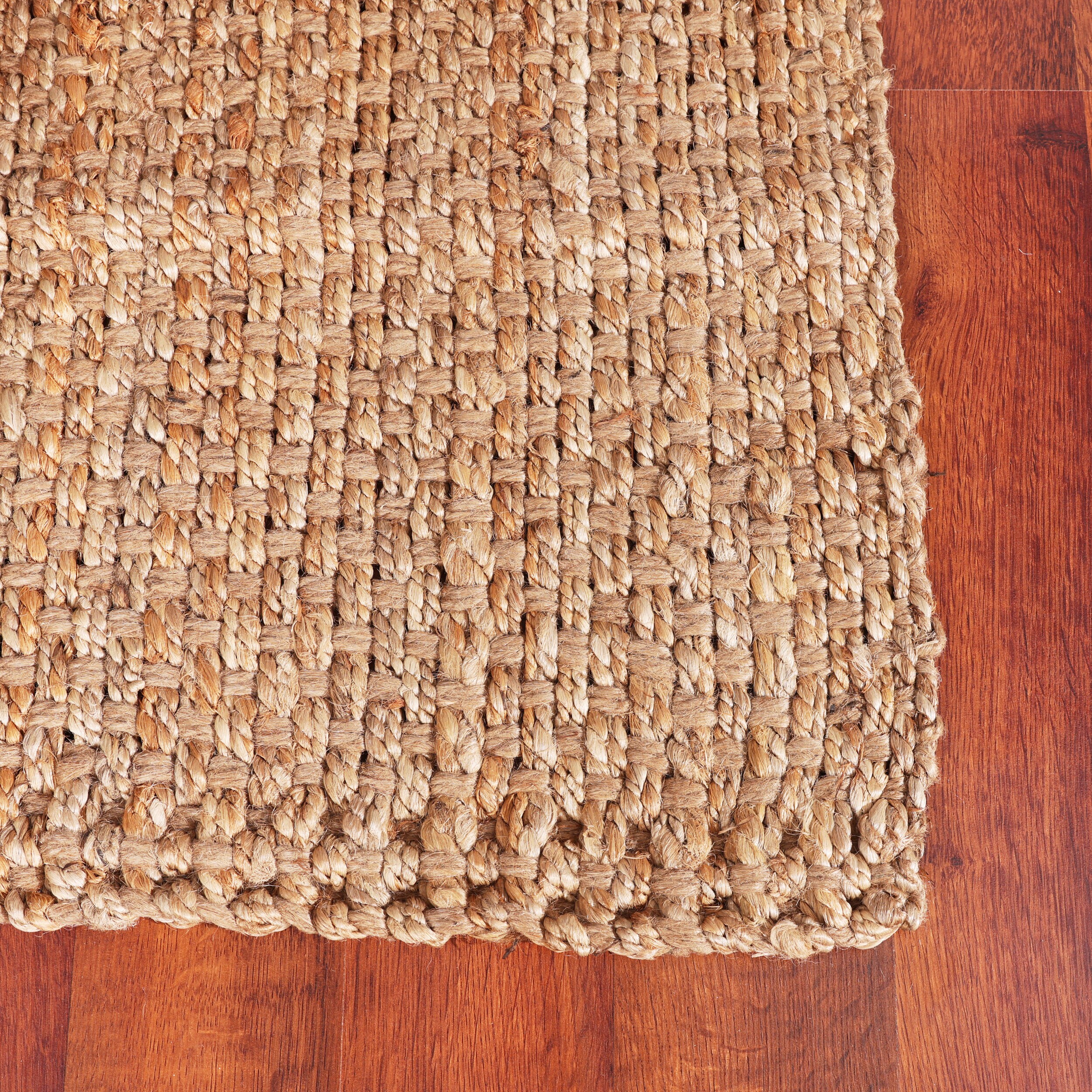 brown jute and white wool mixture carpet for any room size=2x3 feet - rug  art - 3818113