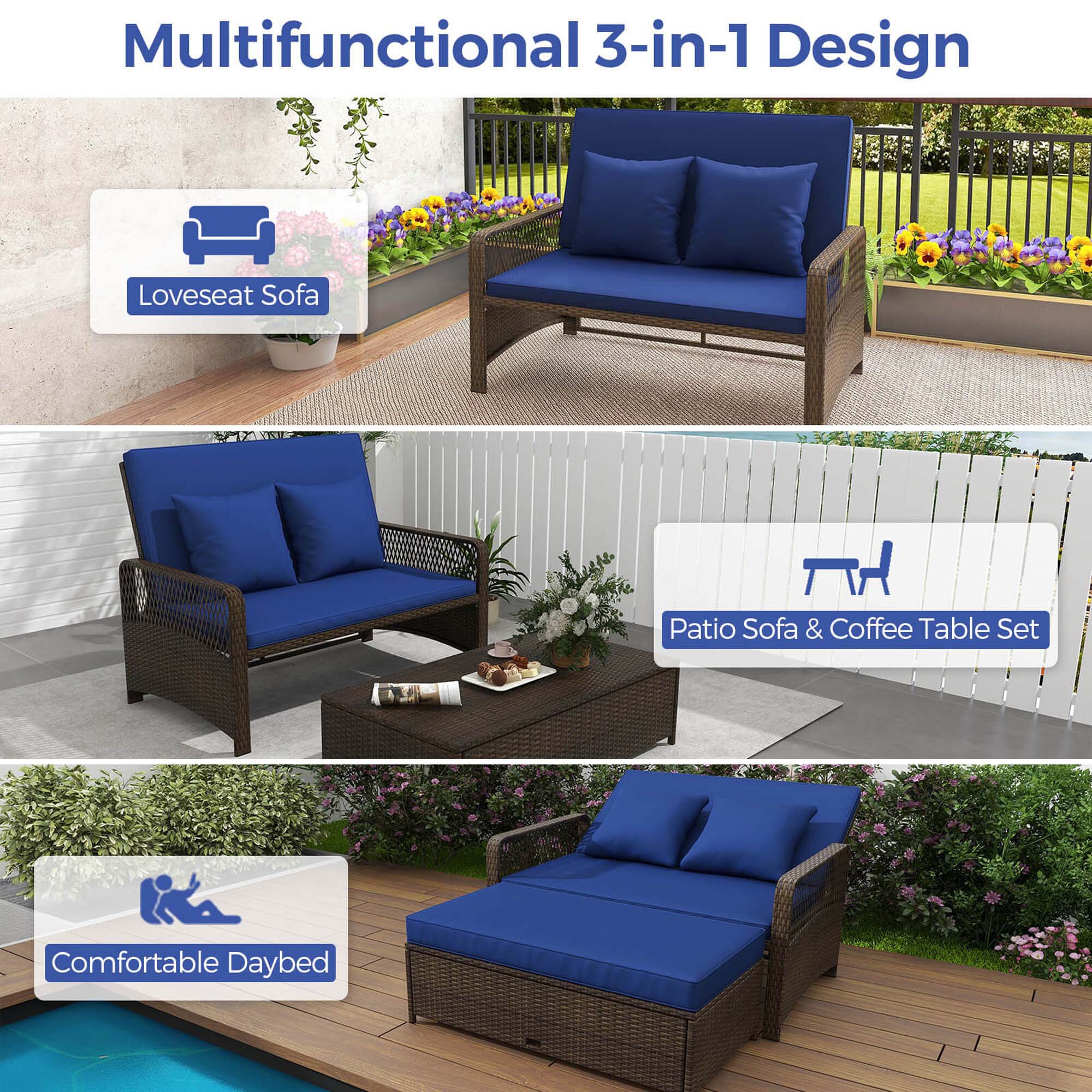 Costway HCST04850 Patio-Sofas-Daybeds - View #3