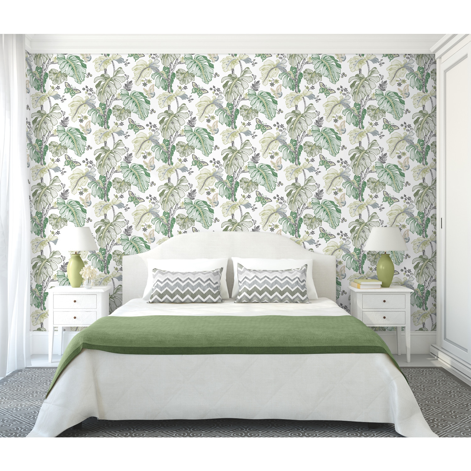 RoomMates RMK11585RL 28.29-Sq. Feet Green Vinyl Ivy/Vines Self-adhesive Peel and Stick Wallpaper