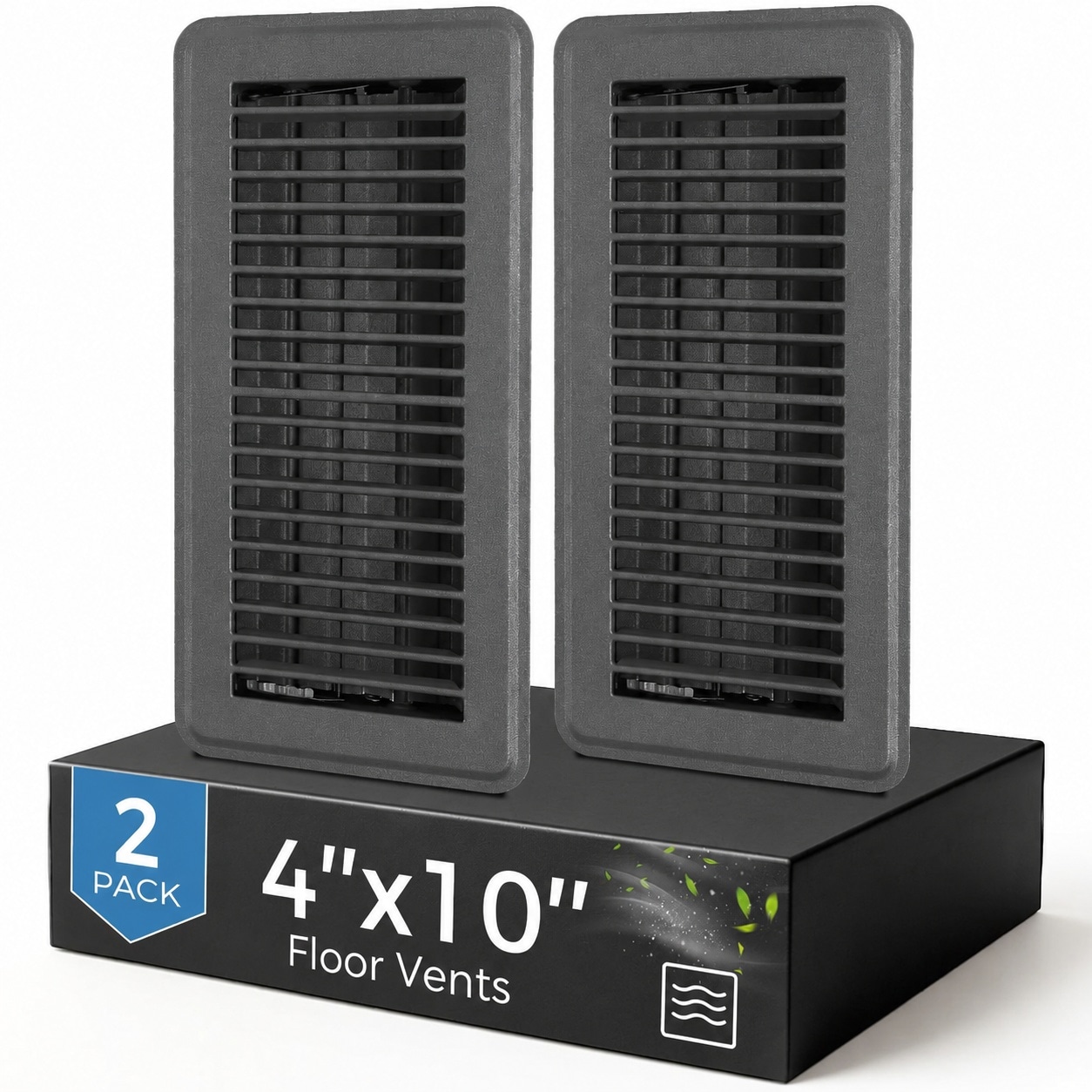Lukvuzo  Floor Register Vent Covers 4 by 10 Heavy Duty Steel Adjustable Air Vent Covers Rust Resistant Grey 2 Pack durable home and garden