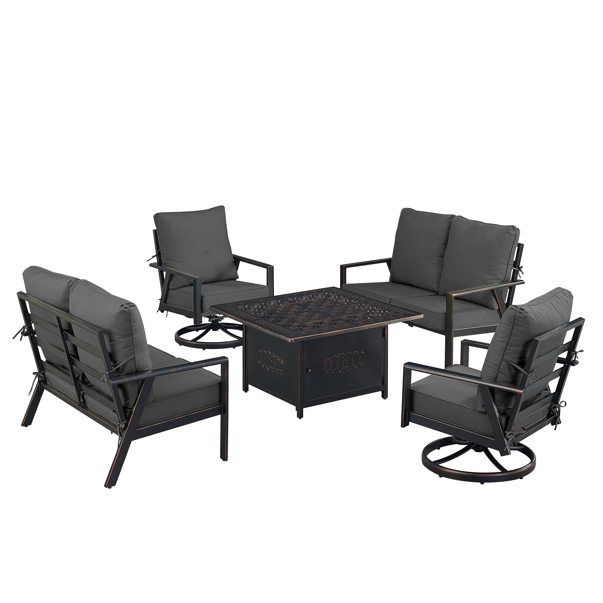 Oakland Living LUX2LS2CHRONINBKCUA Patio-Conversation-Sets - View #4
