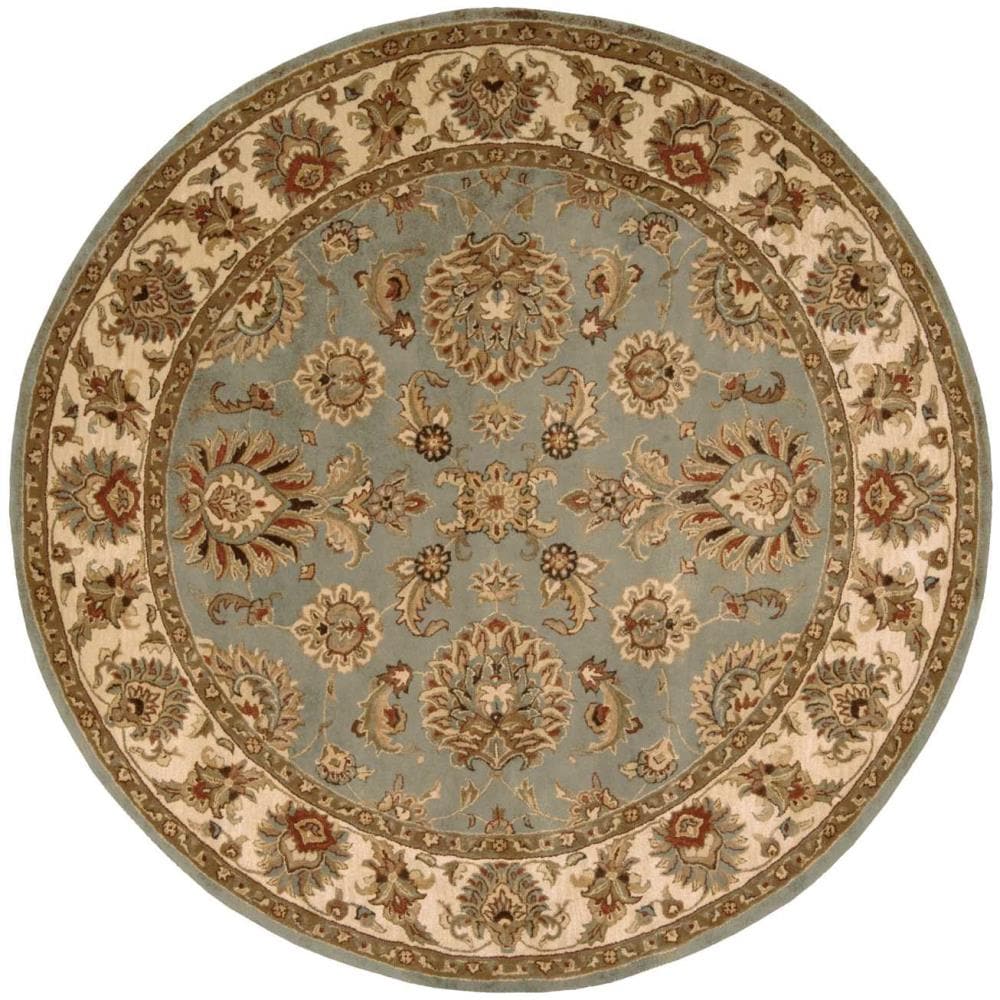 Nourison Jaipur 8 X 8 Wool Light Blue Round Abstract Area Rug in the ...