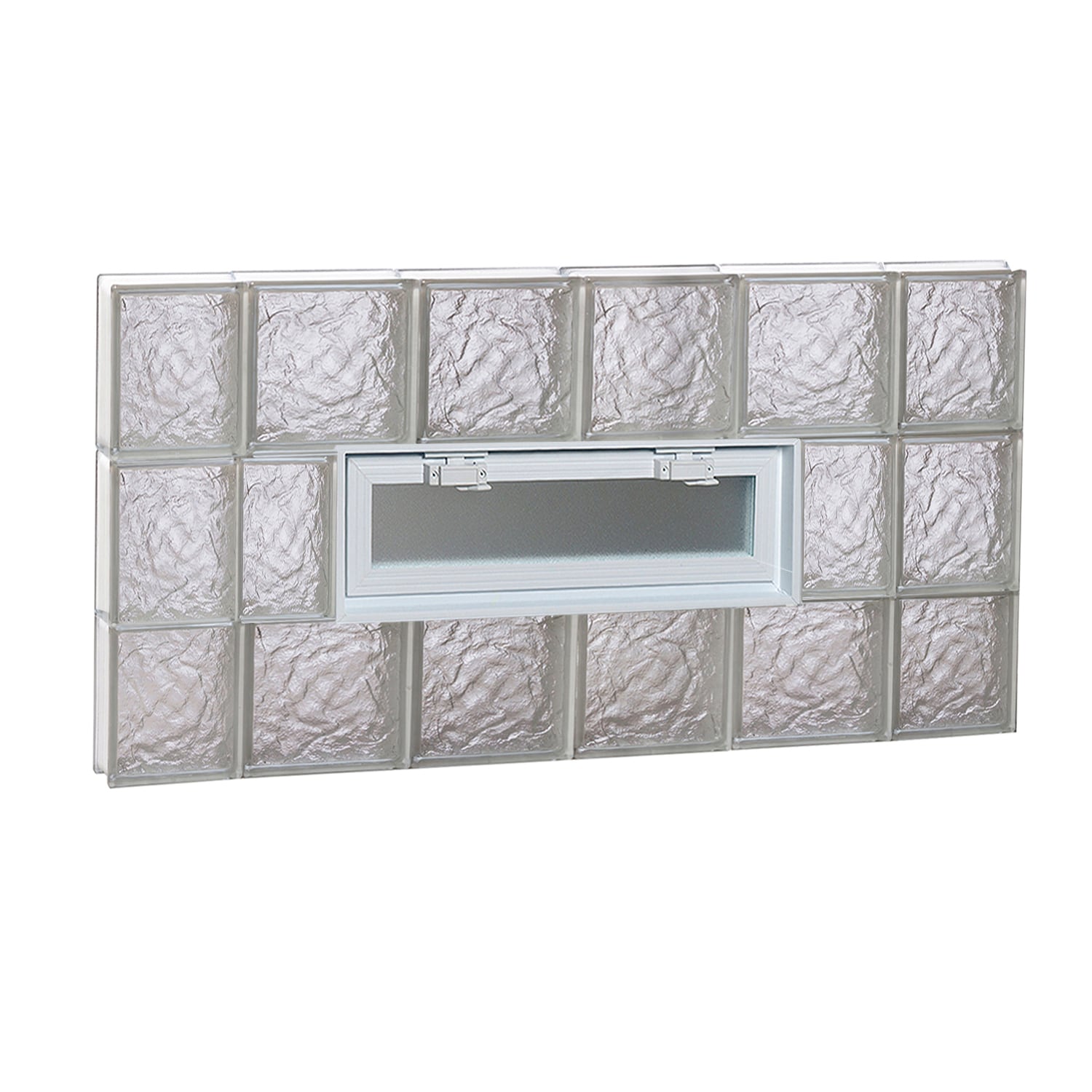 REDI2SET V4424IS Ice Glass 42-1/2-in x 23-1/4-in Frameless Replacement Vented Glass Block Window