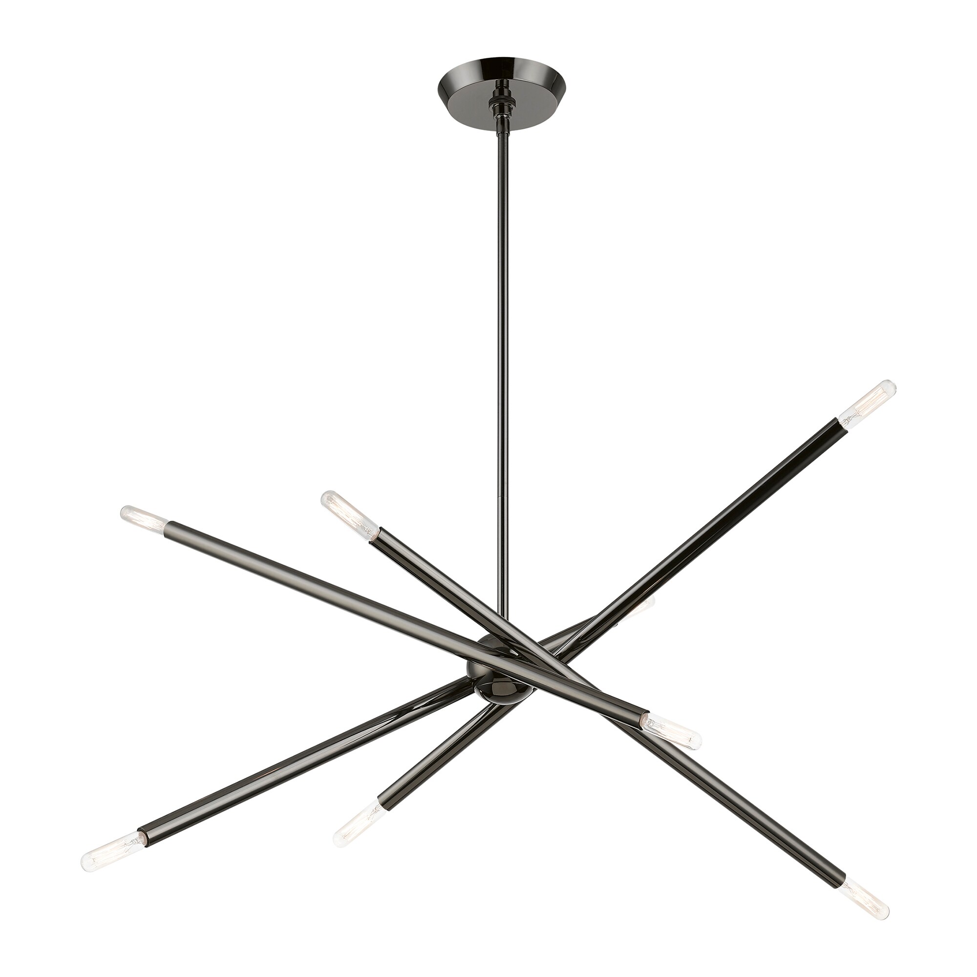 Soho Organic Asymmetrical 8-Light Black Chrome Chandelier