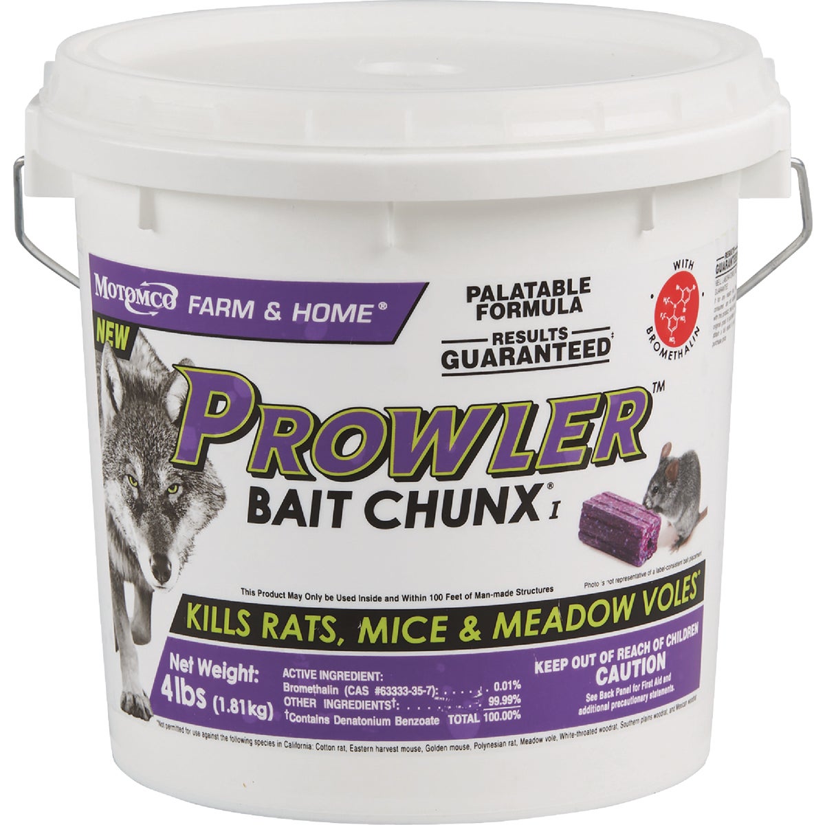 Motomco - Prowler Bait Chunx Pail 4 lb Purple