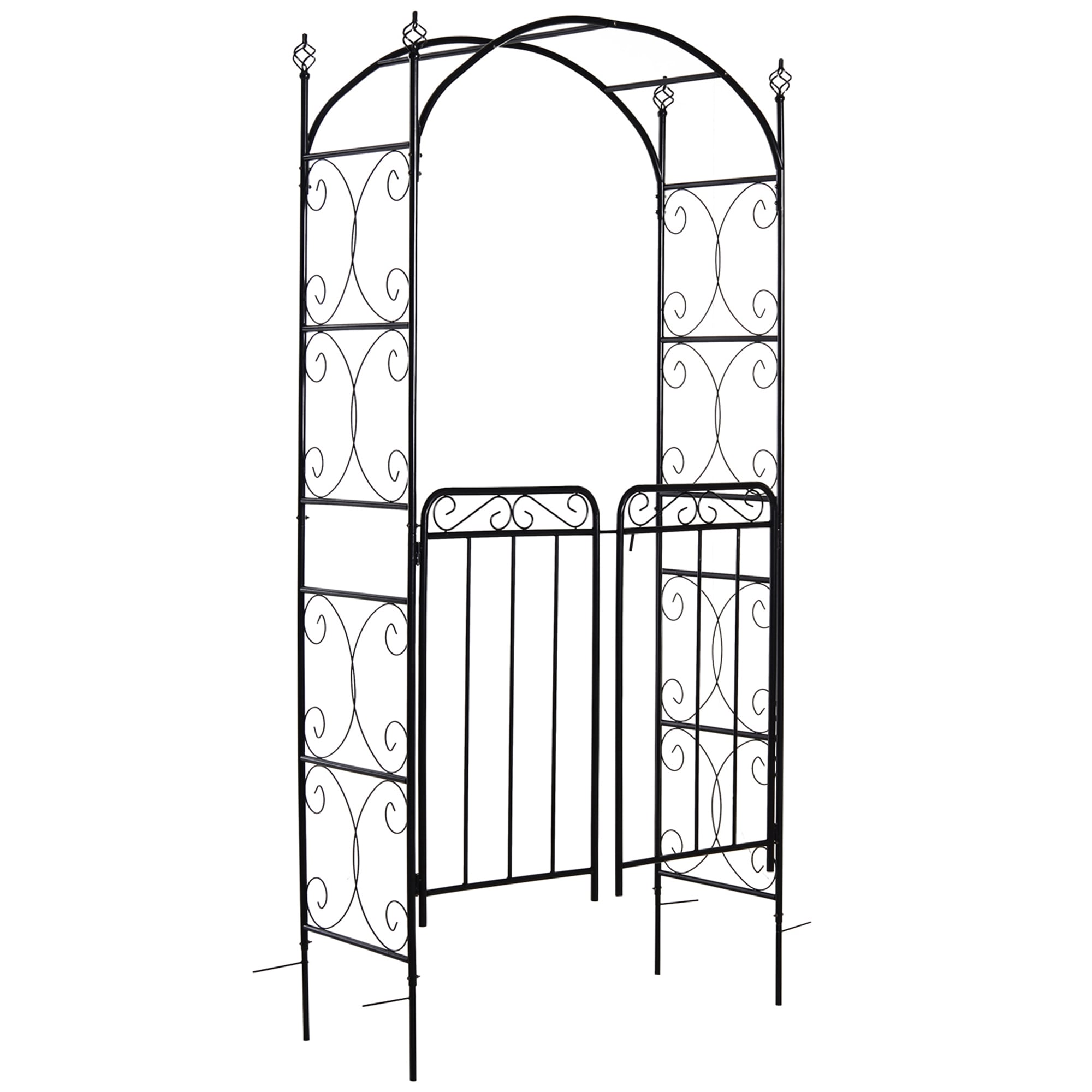 Damerin ZLY-31F Garden Trellises 17.75-Inches W x 84.75-Inches H Black Steel Fence Garden Trellis For Climbing Plants For Cucumbers For Roses For Tomatoes