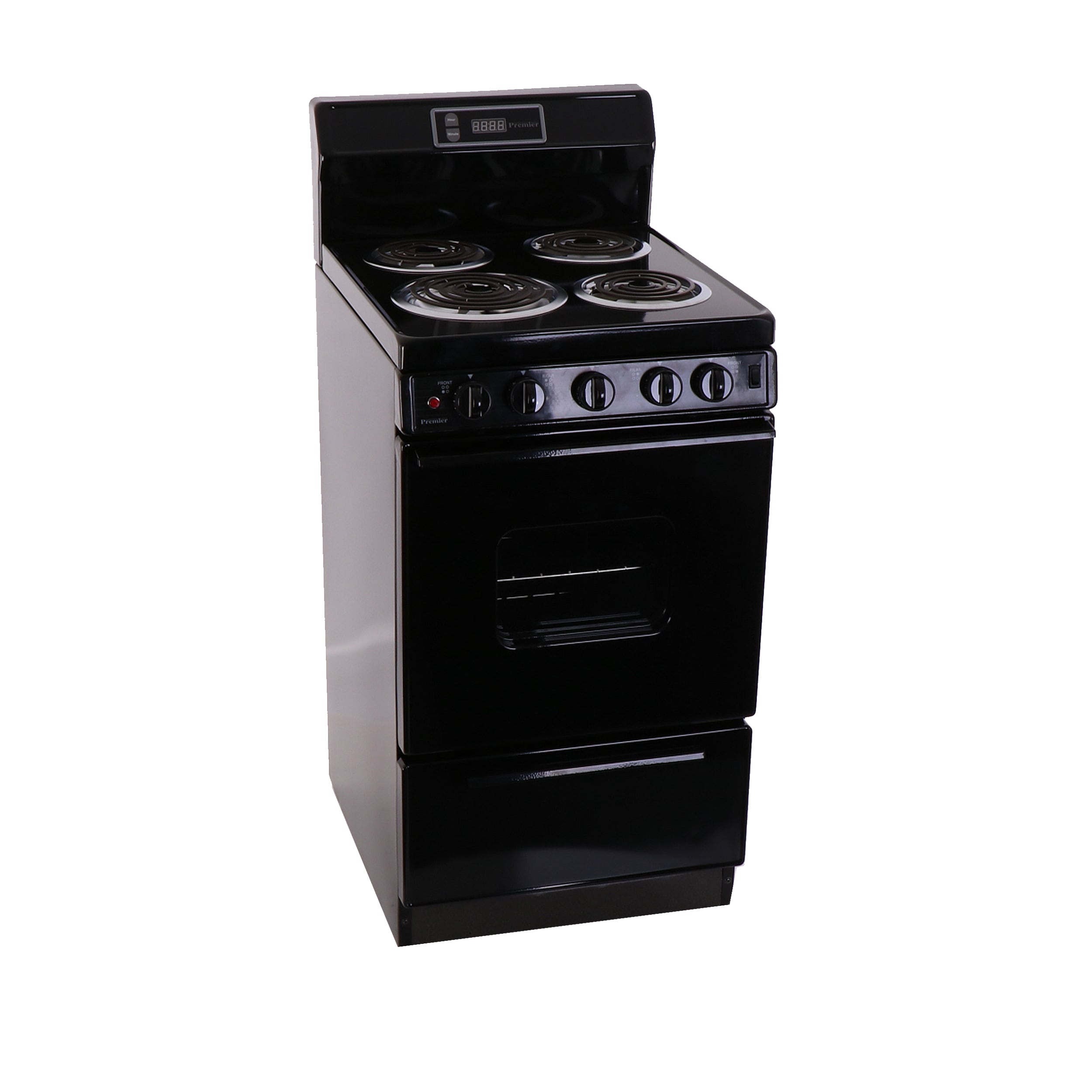 Premier 20-in 4 Burners 2.4-cu ft Freestanding Electric Range (Black) in  the Single Oven Electric Ranges department at