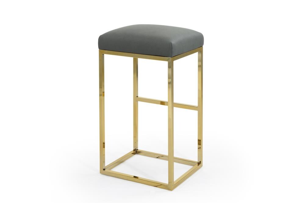 Chic Home Design Skyler Grey Bar Height Upholstered Bar Stool in the ...