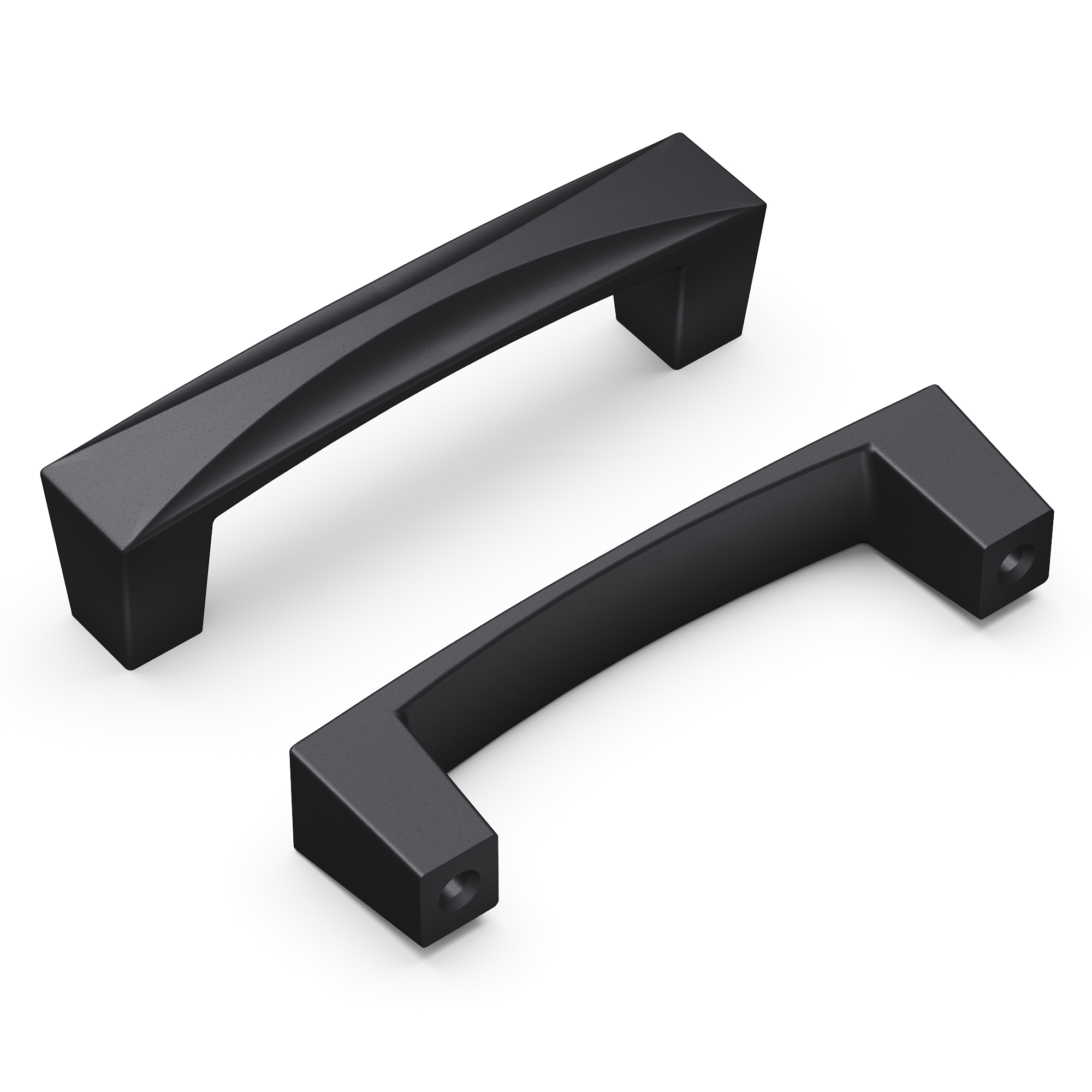 Hickory Hardware H076129-MB-10B Crest 3-in , 76mm Center to Center Matte Black Rectangular Handle 10 -Pack