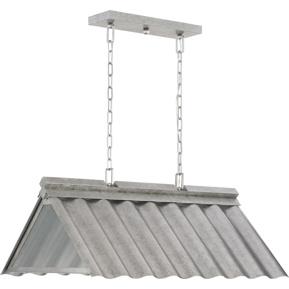 Progress Lighting P550119-141 Point Dume-Edgecliff 3-Light Galvanized Farmhouse Clear Glass Linear Outdoor Hanging Pendant Light