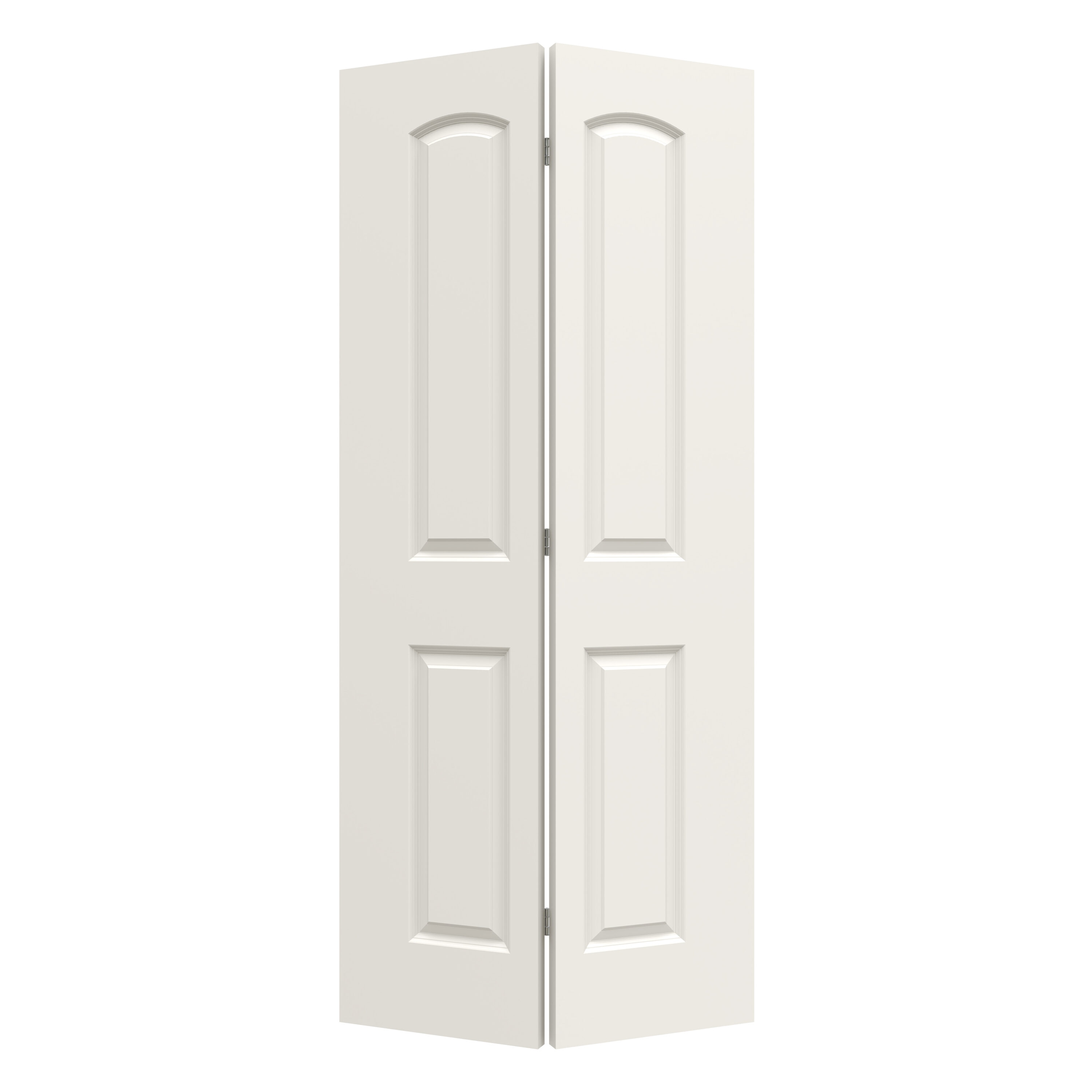 JELD-WEN JWPRO251600094 Caiman 36-in x 80-in Primed 2-panel round top Smooth Hollow core Primed Molded composite Closet Bifold Door ( Hardware Included )
