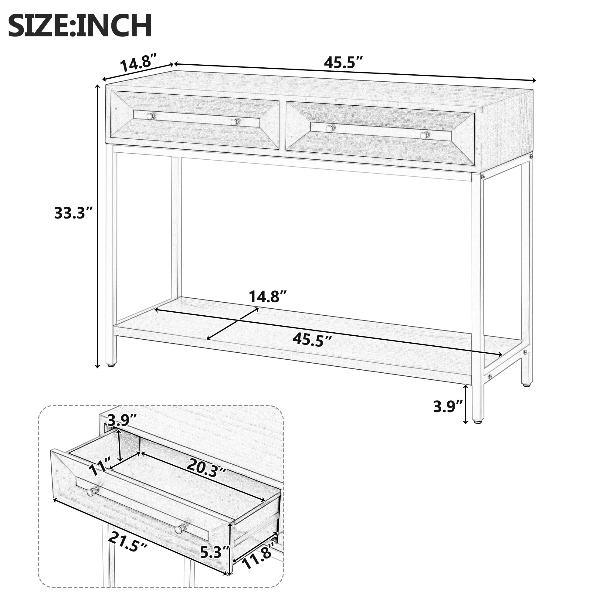 SINOFURN SYA330189BL Console-Sofa-Tables - View #13