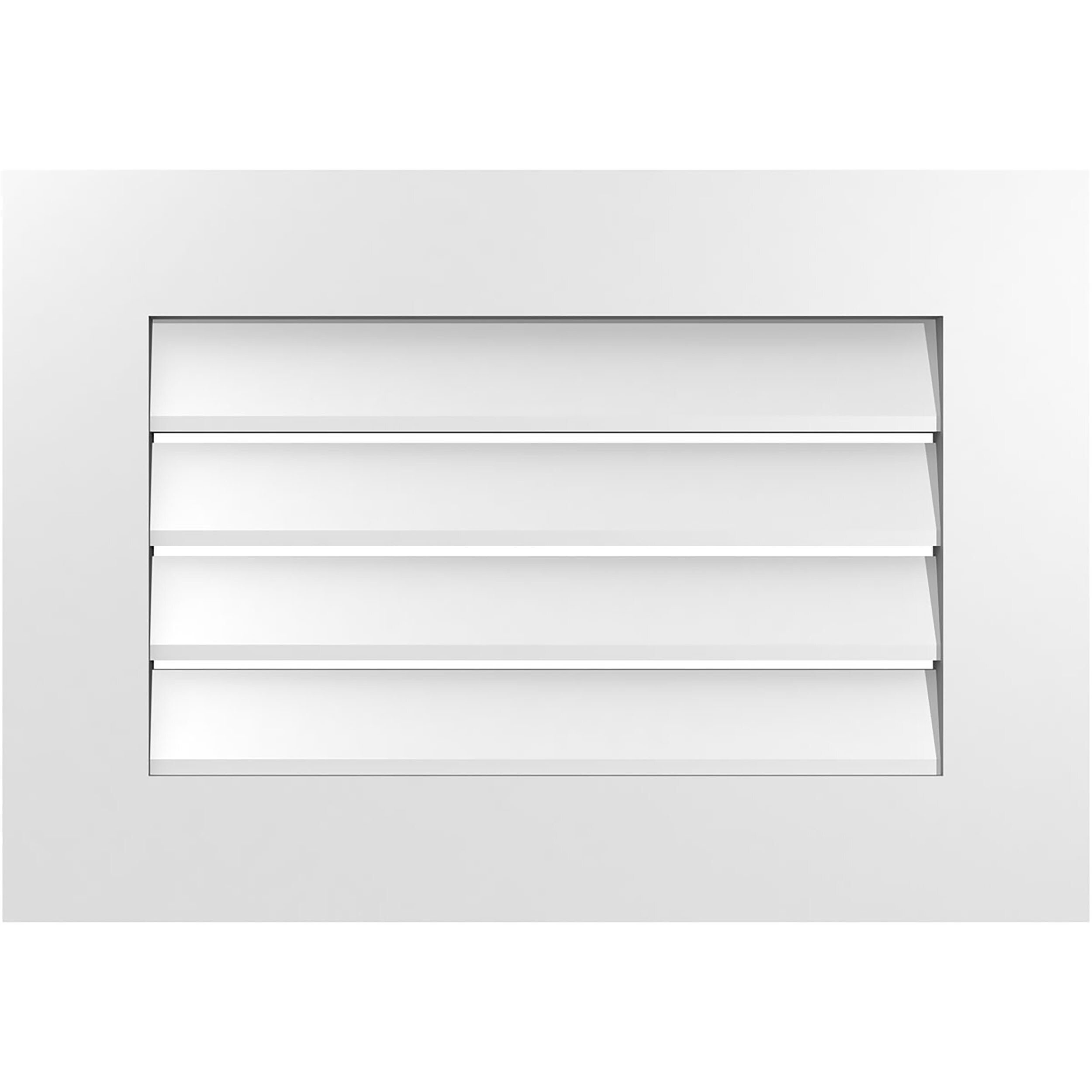 Ekena Millwork GVPVE26X1801SF 26-Inches x 18-Inches Off-white Rectangle PVC Gable Louver Vent