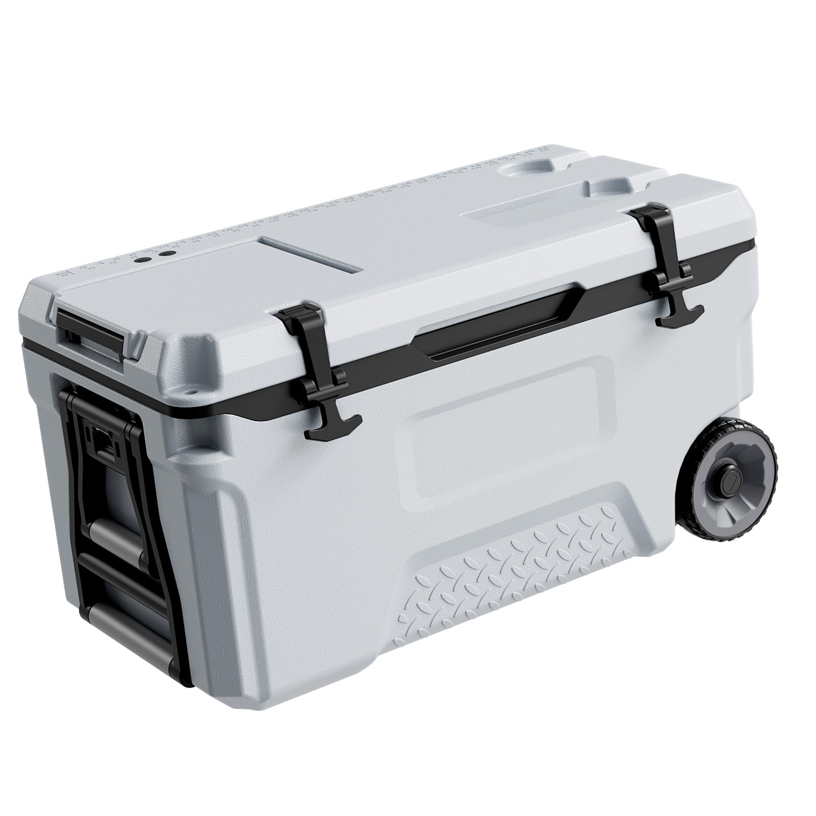 VEVOR Hard Cooler 52QT Portable Rolling Cooler with Wheels Leak-Resistant Coolbox Keeps Contents Cool for 48 Hours Ice Retention Insulated Chests Ultra-Light for Outdoor Picnics Grill Camping
