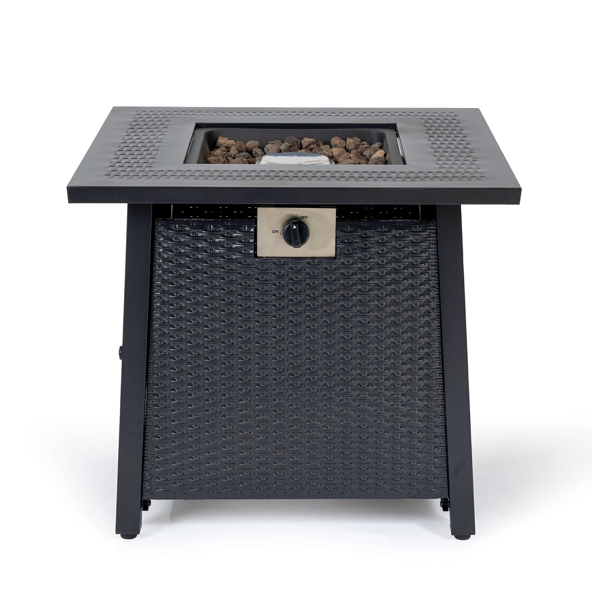 SINOFURN SYA710037BG 27.4-in W Off-white Iron Rectangle Liquid propane Fire pit table