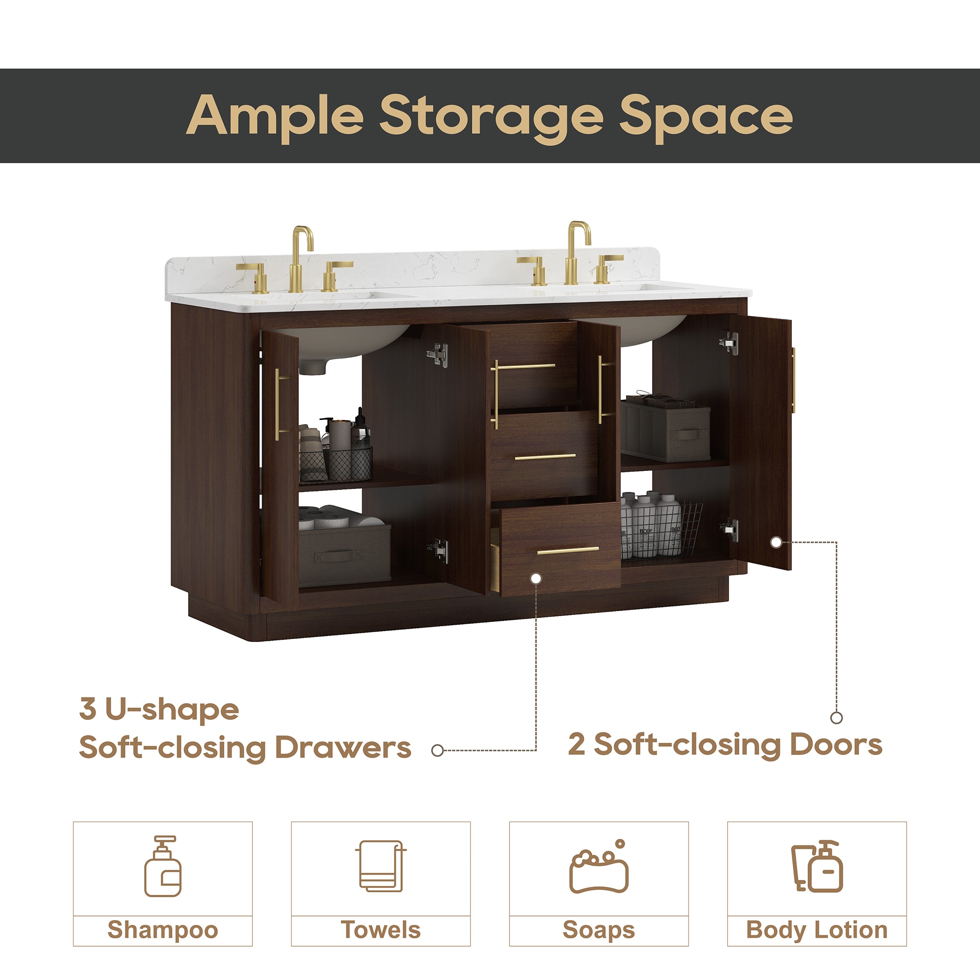 DELUXE LIVING V24002-60WT Bath-Vanity-Combo - View #5
