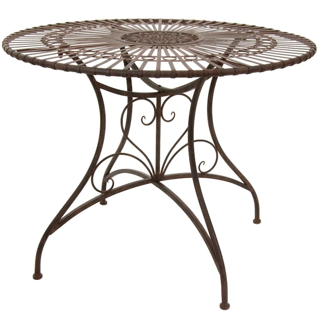 Red Lantern Oriental Furniture Round Outdoor Balcony Table 39.5-in W x ...