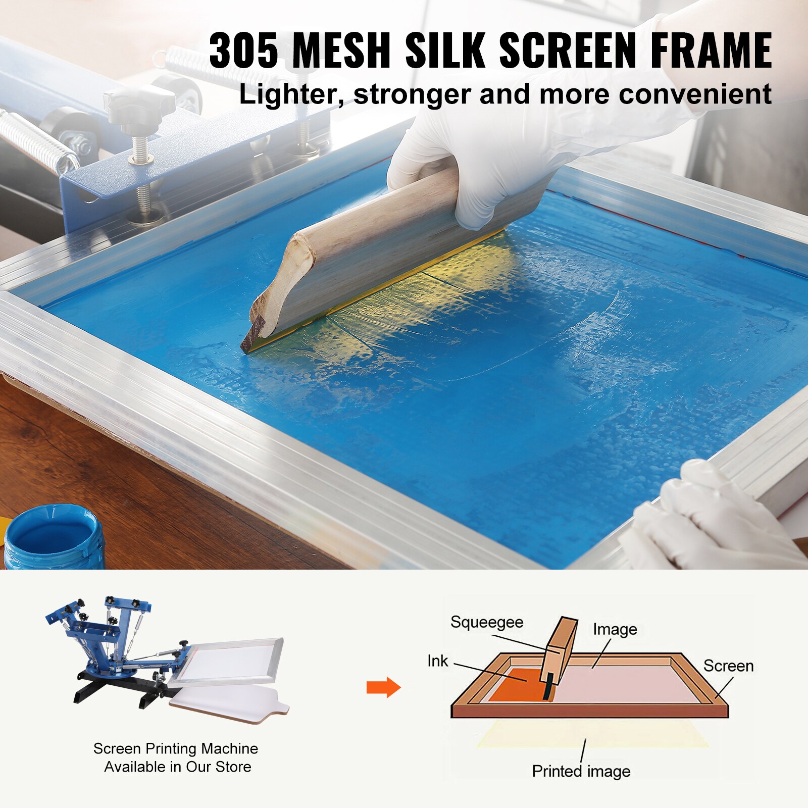 GIVIMO Screen Printing Kit 6-pc 20-in x 24-in Aluminum Silk Screen ...