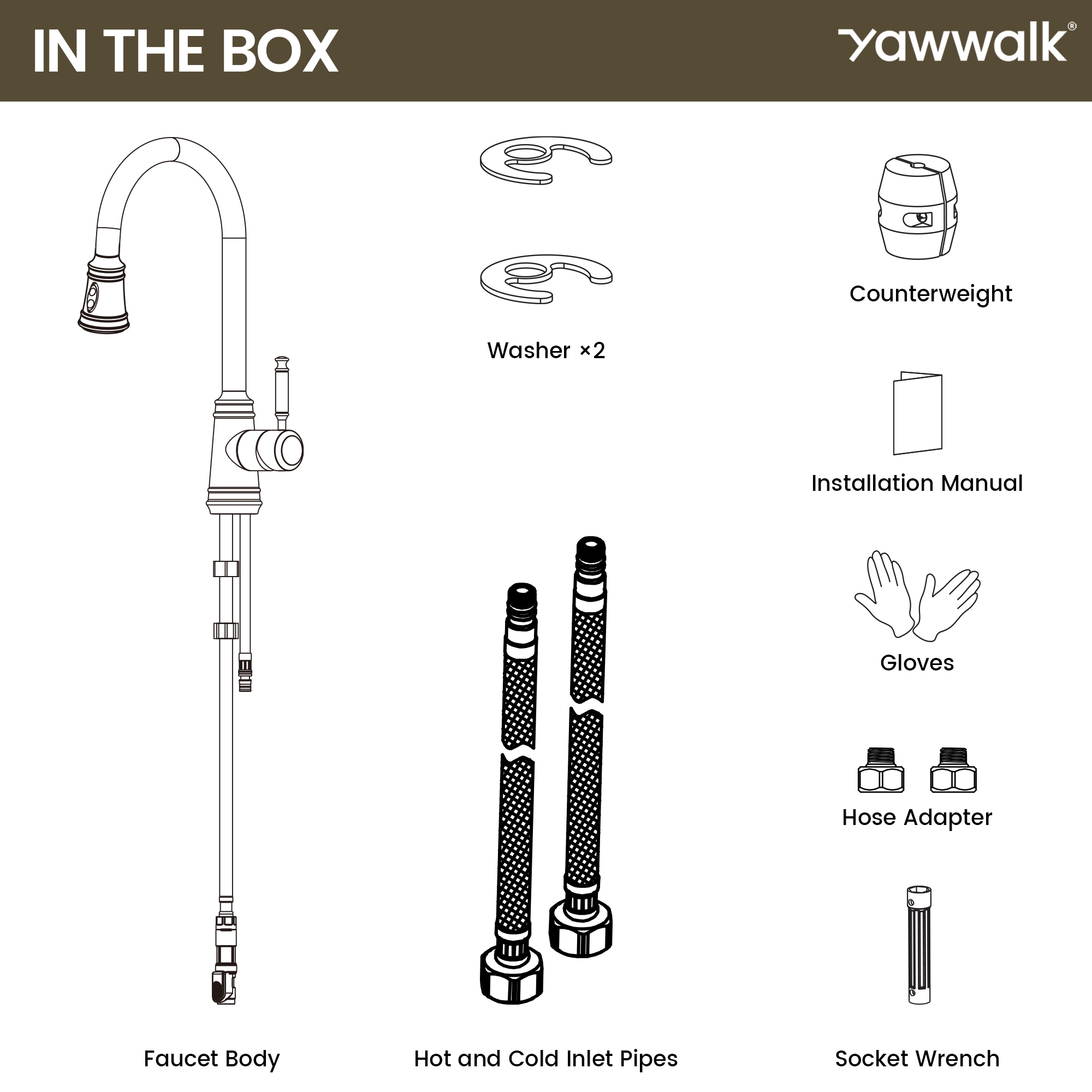 YAWWALK Y13W44K-BS Kitchen-Faucets - View #11