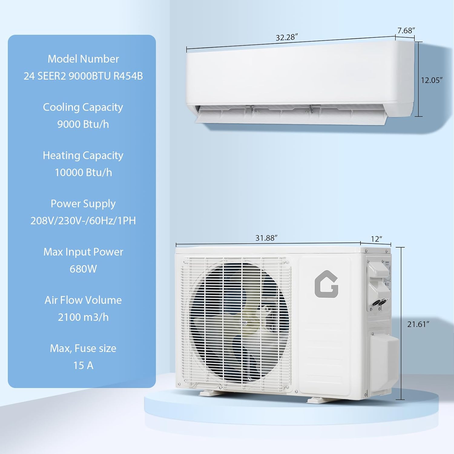 Qeetex LHF-AD-PHO-33V9FSWA Wall-Air-Conditioners - View #2
