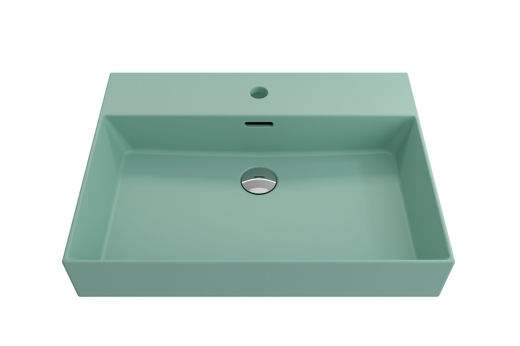 BOCCHI 1376-033-0126 Fire Clay 18.25-in Wall-mount Rectangular Modern Matte Mint Green Bathroom Sink