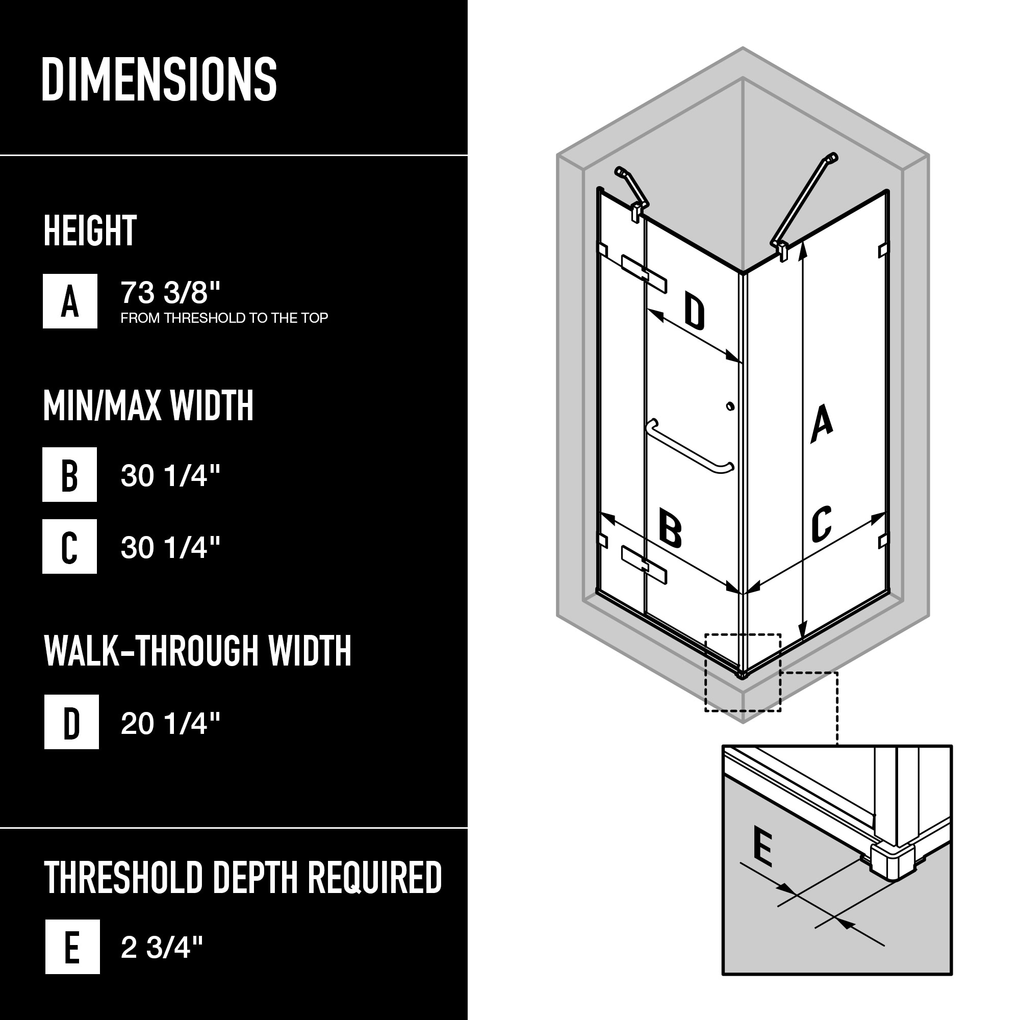 VIGO VG6011BNCL32W Alcove-Shower-Kit - View #2