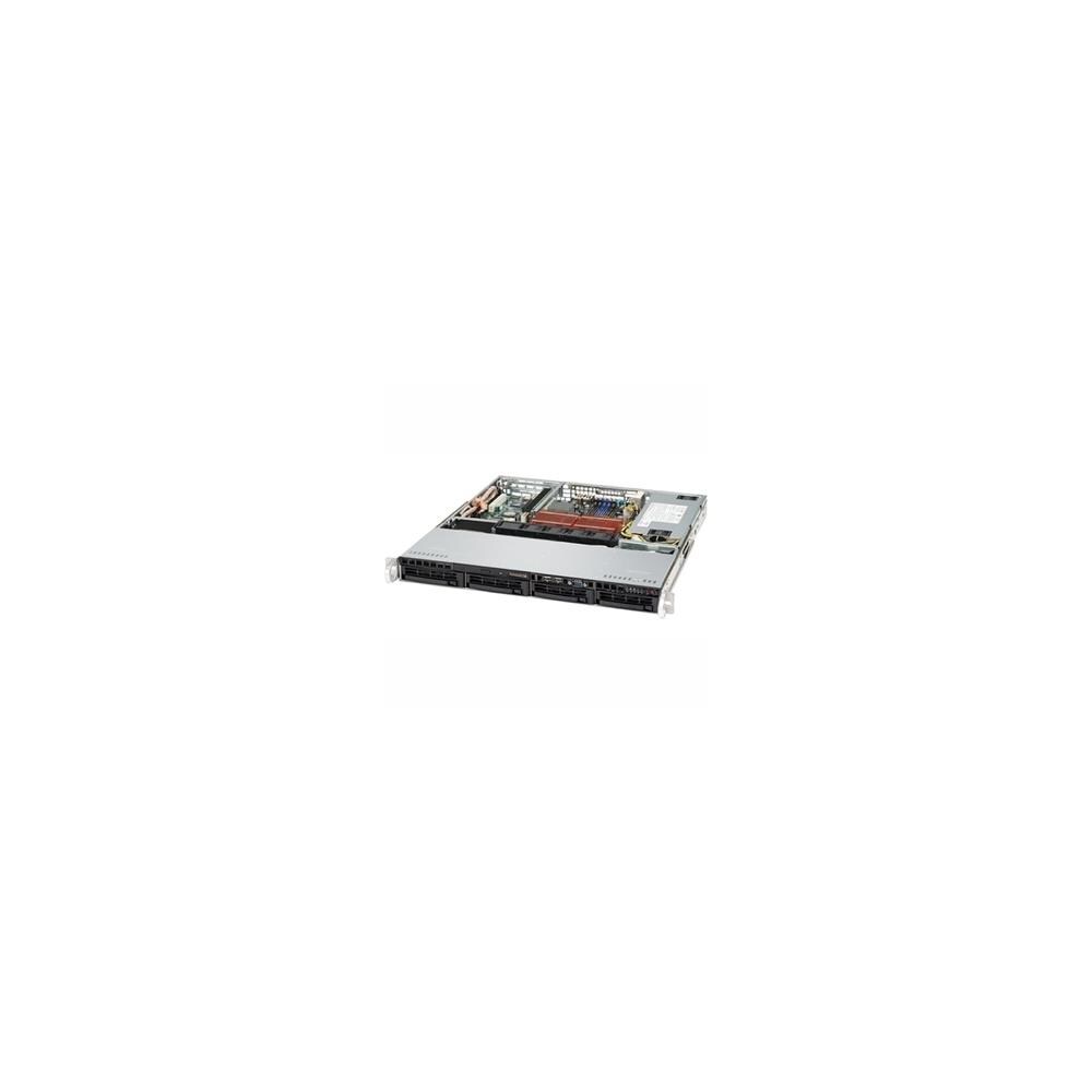 Supermicro AZTY22290  CSE-813MFTQC-R407CB 4 x 3.5 in. Hot Swap SAS and SATA 400W Chassis Server Case, 1U Rackmount- Black