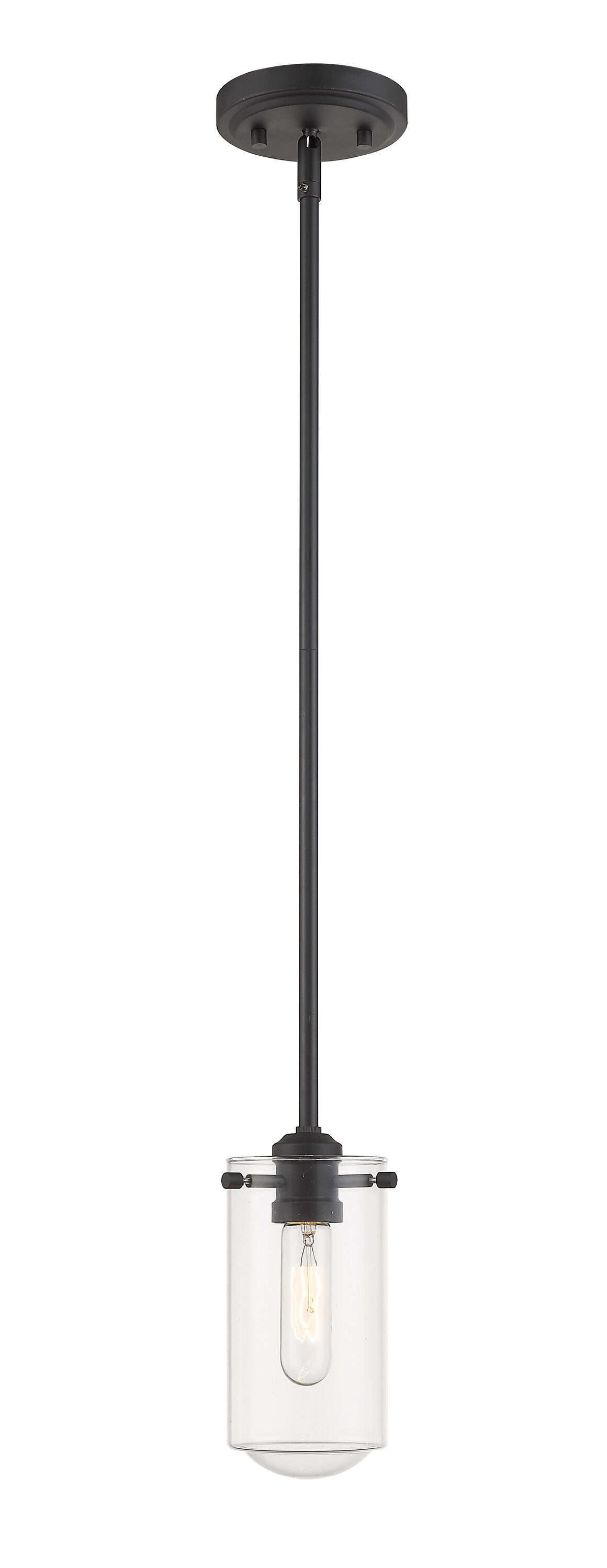 Z-Lite 471MP-MB Delaney Matte Black Modern/contemporary Clear glass Teardrop Mini Hanging Pendant light