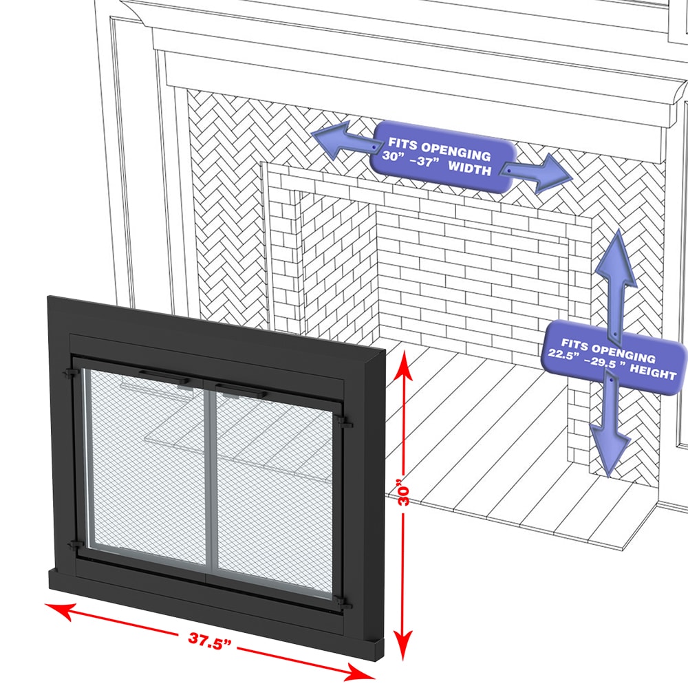 allen + roth FPDS102SLV Glass-Fireplace-Doors - View #10