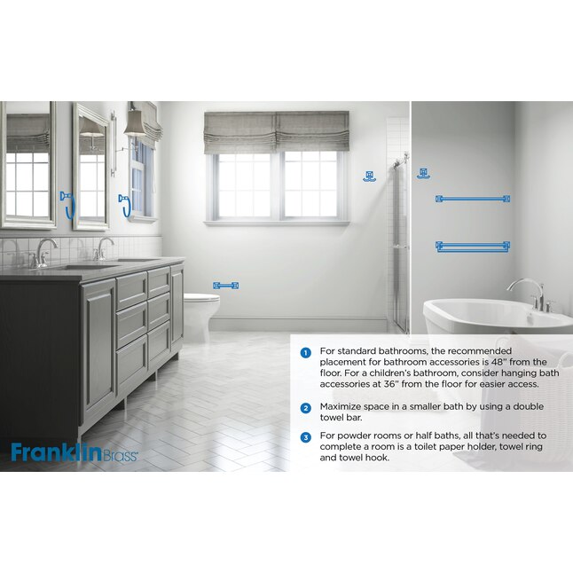 Franklin Brass Chrome Plated Freestanding Single Post Toilet Paper Holder Franklin Brass Chrome Plated Freestanding Single Post Toilet Paper Holder