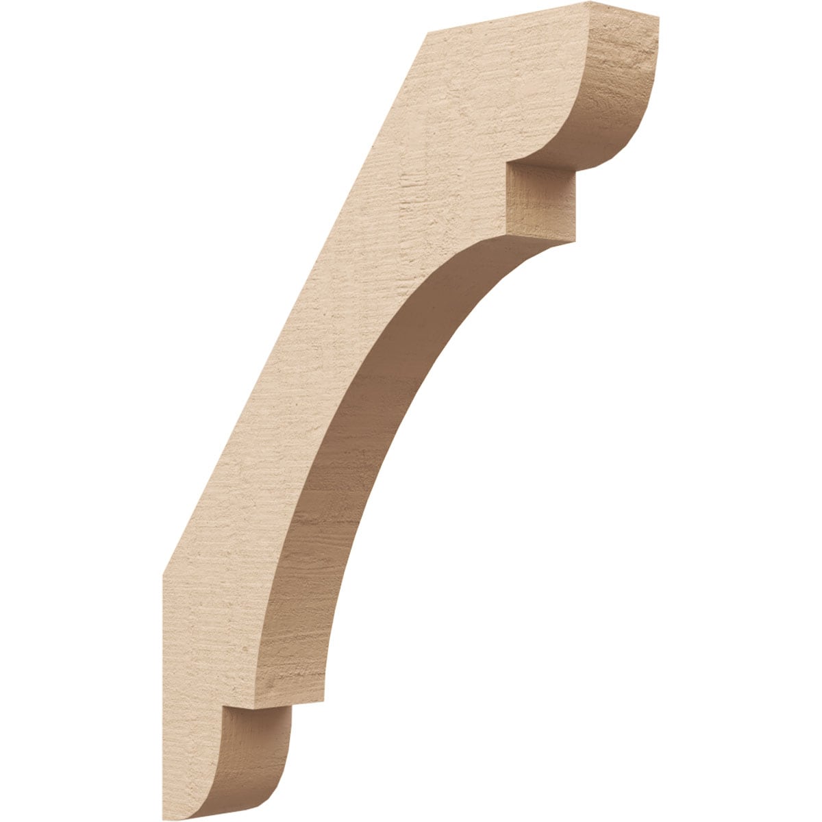 Ekena Millwork BRCUR03X18X24OLYRCPR 3-in x 24-in x 18-in Primed Urethane Olympic RoughCedar Woodgrain TimberThane KneeBrace