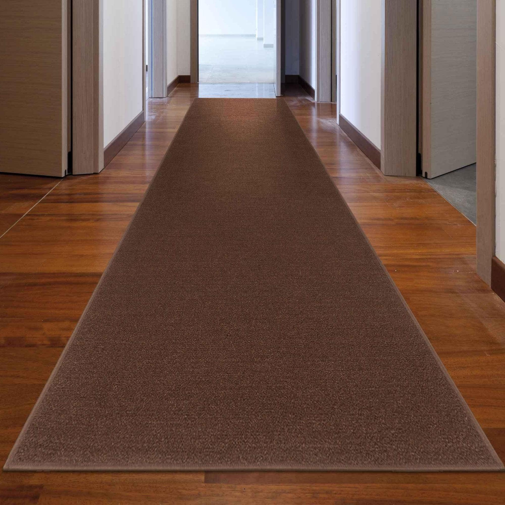 Ottomanson CLS9508-3X10 Non-Slip Hallway Runner 3 x 10 (ft) Loomed Nylon Brown Rectangular Indoor Solid Runner rug