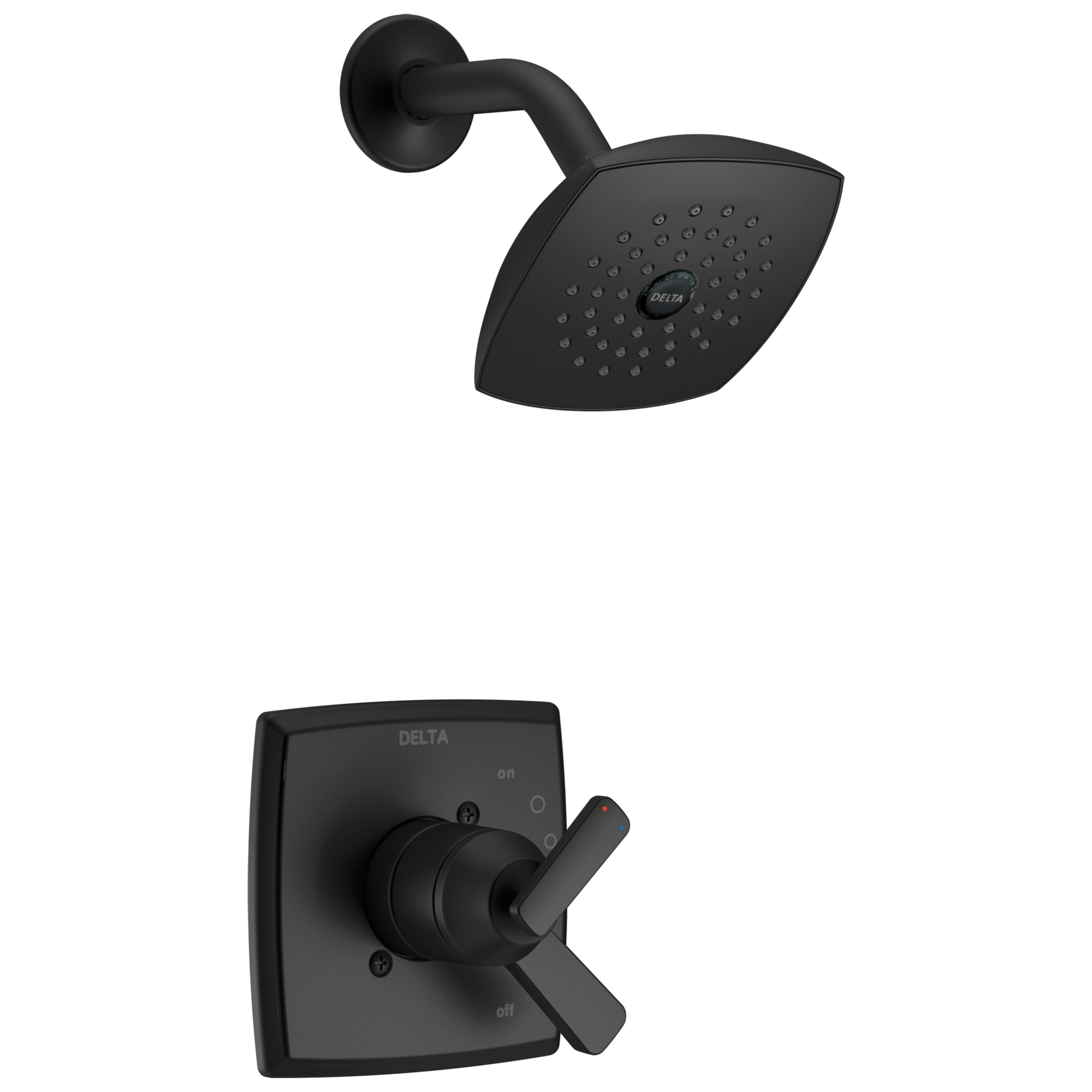 Delta T17264-BL Ashlyn Matte Black 2-handle Single function 5.25-in Square Shower Faucet