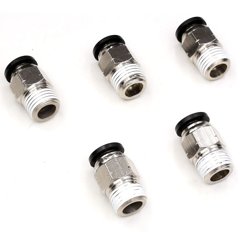 Phyfalip  5 16 Air Fittings Push to Connect Fittings PC 5 16 Od x 1 4 NPT Air Lines Fittings Male Thread Pneumatic Fitting 5 16 Tubing Fitting