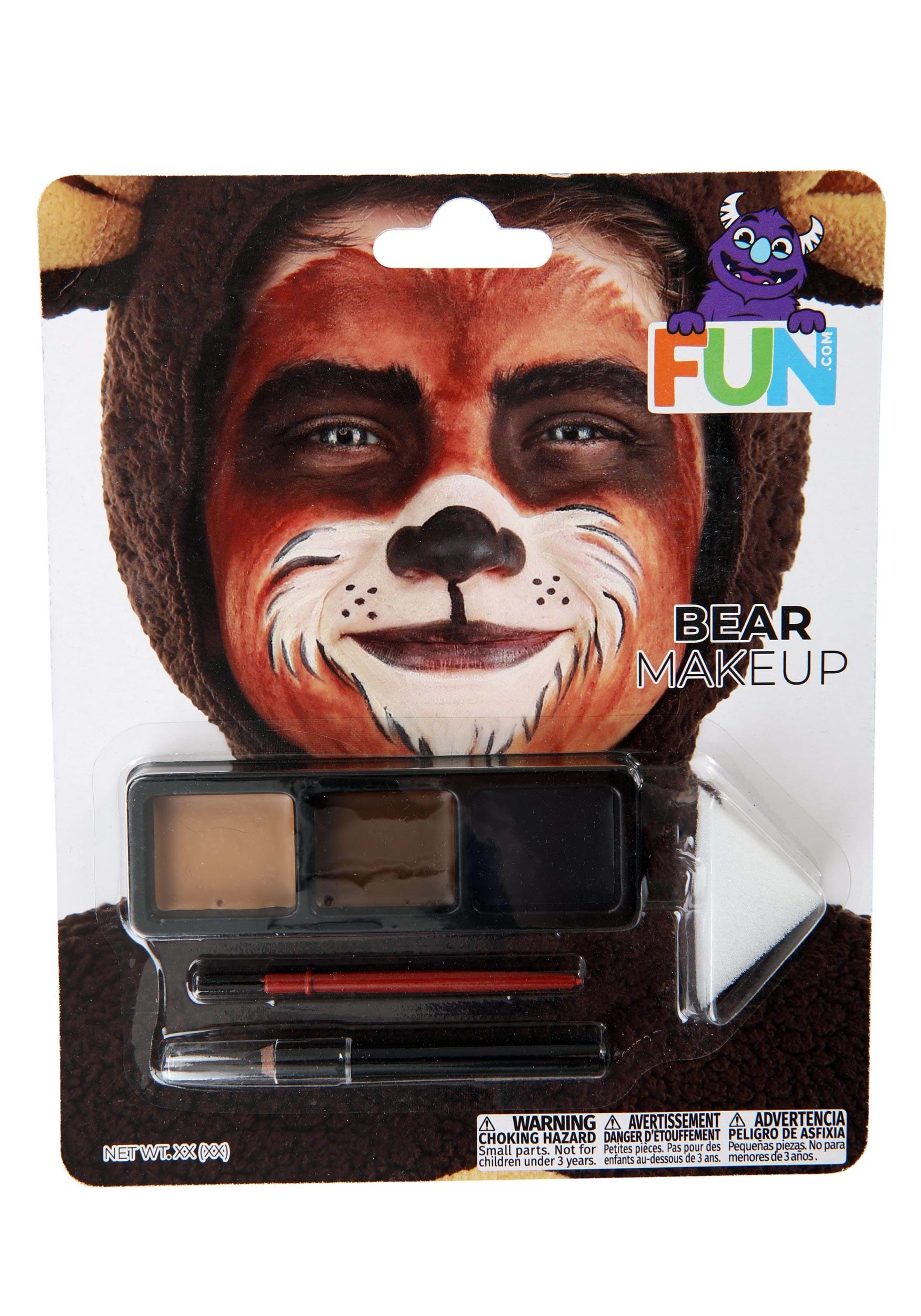 HalloweenCostumes.com EL451570-ST FUN Costumes Bear Costume Makeup Kit Animal Makeup Standard