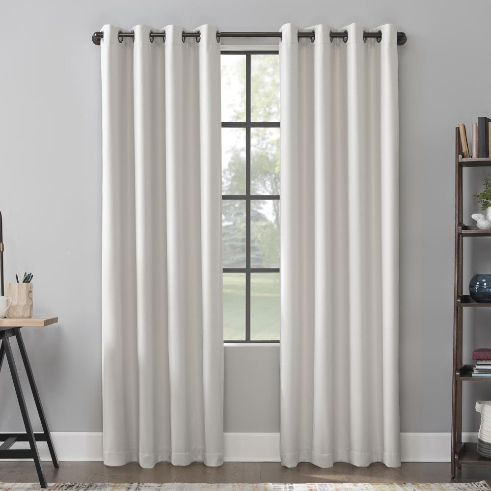 Scott Living 96-in Sand Polyester Blackout Grommet Single Curtain Panel ...