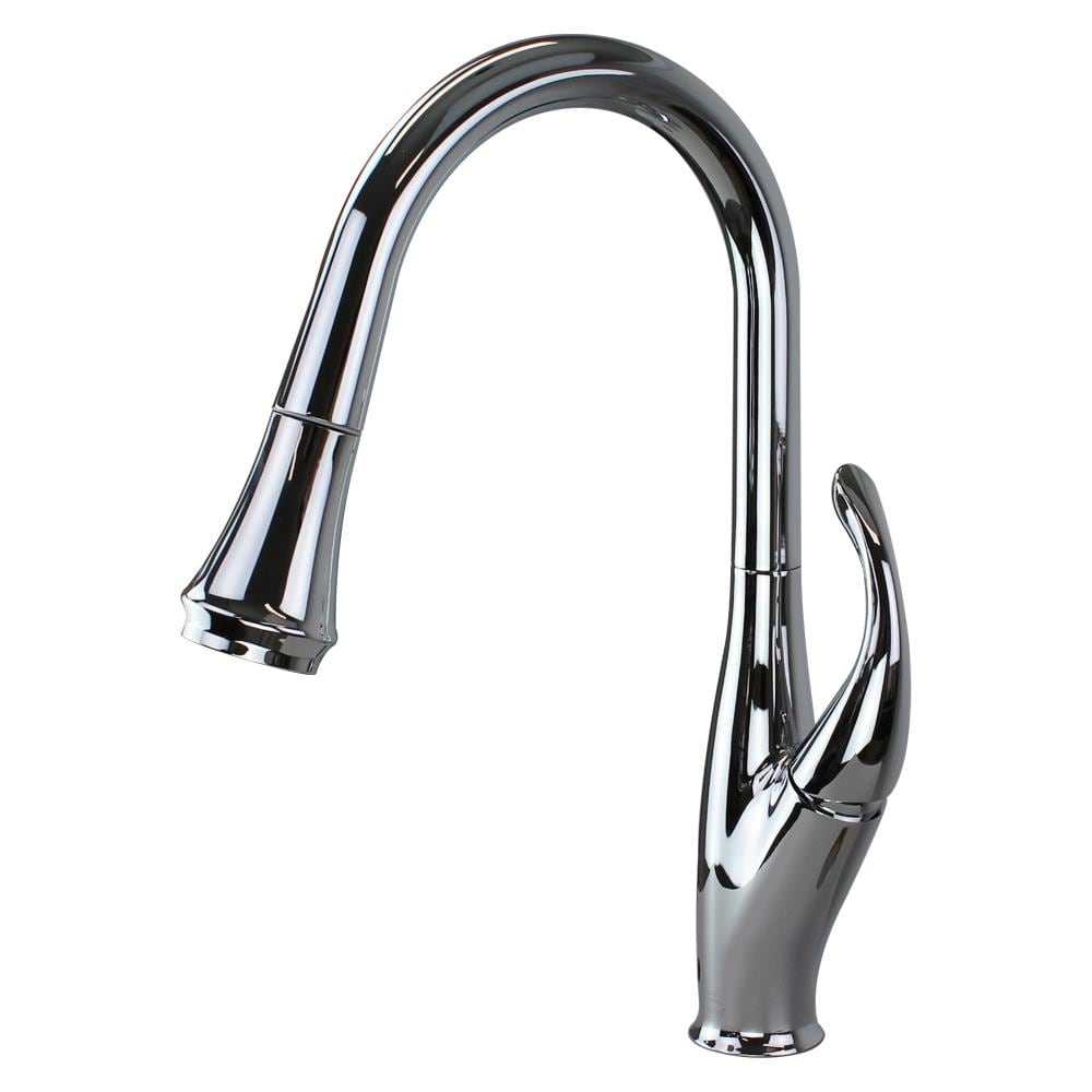 Transolid T3590-PC Layla Polished Chrome Double Handle Deck-mount Pull-out Kitchen Faucet