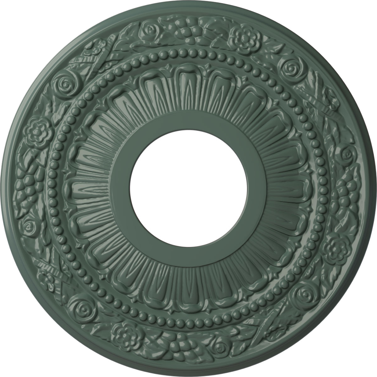 Ekena Millwork CM12NACBF Nadia 12.125-in W x 12.125-in L Painted Cloud Burst Polyurethane Whole Ceiling Medallion