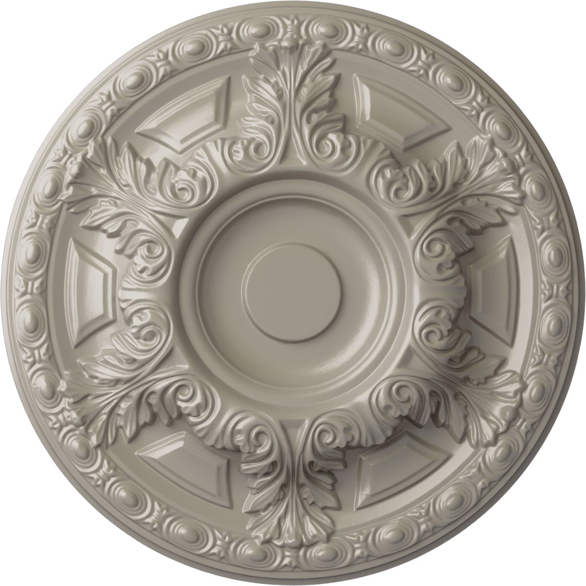 Ekena Millwork CM24GAPWS Granada 23.5-in W x 23.5-in L Painted Pearl White Polyurethane Whole Ceiling Medallion