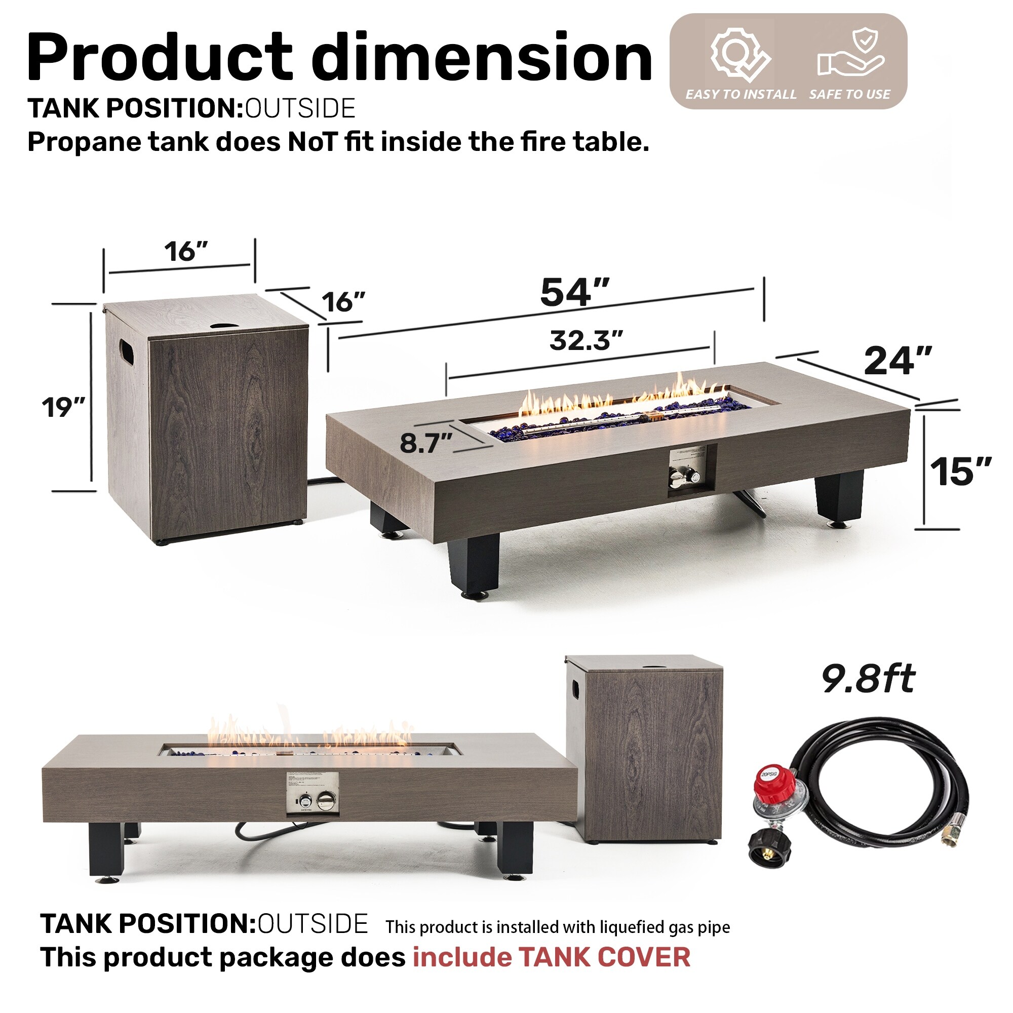 Dexmalle W3131P415746 Outdoor-Gas-Firepits - View #3