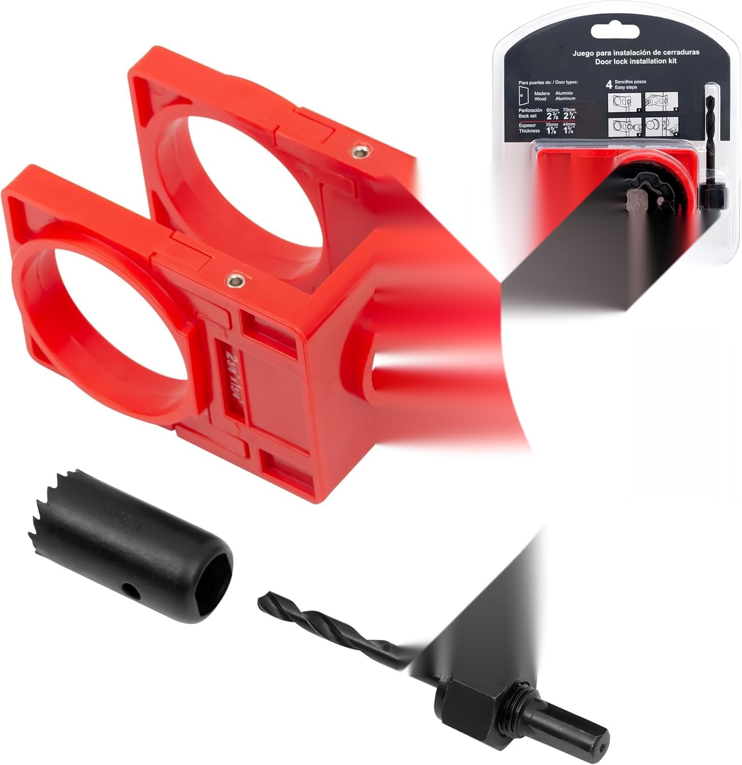 Etokfoks - Door Lock Installation Kit Carbon Steel Hole Saws with Adjustable Guide Template for ...