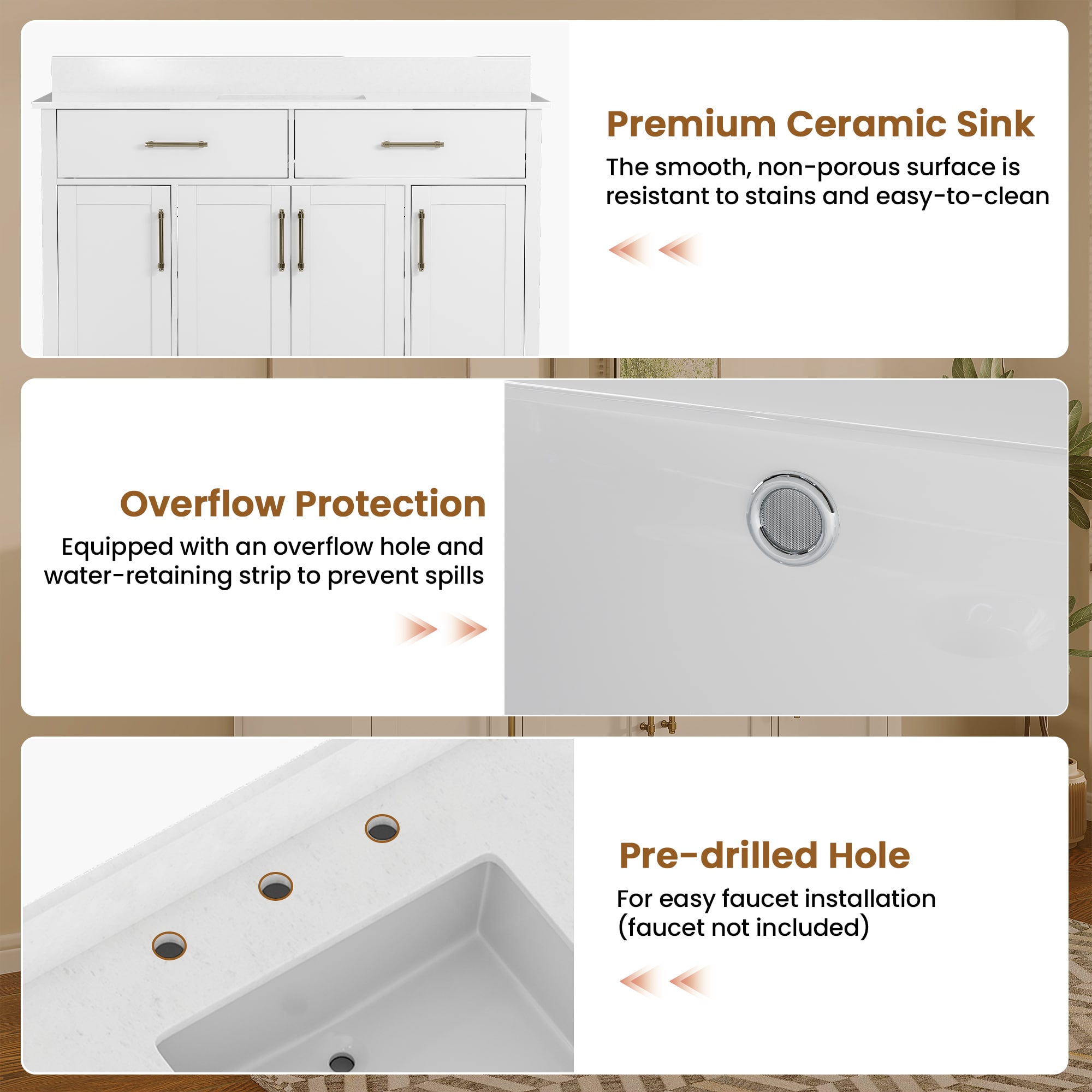 VOUA SAF-SDLXNECJ-BE Bath-Vanity-Combo - View #6